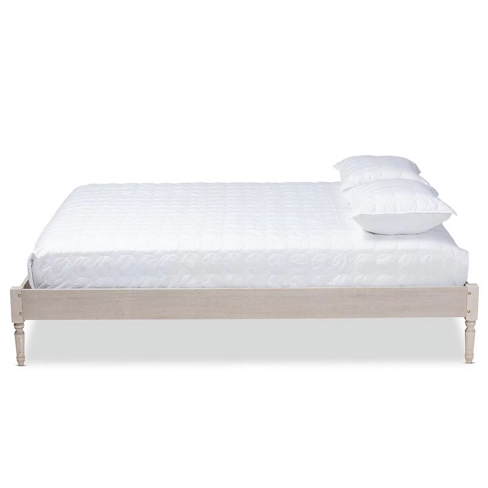 Allora Mid-Century Wood Platform Full Bed in White Oak