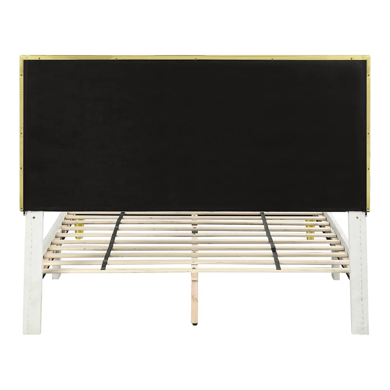 Furniture of America Harper Fabric Upholstered Eastern King Bed in Beige