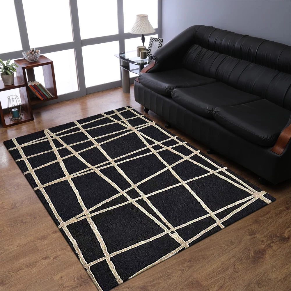 Rugsotic Carpets Hand Tufted, Contemporary Wool Area Rug, Black, 5'x8'