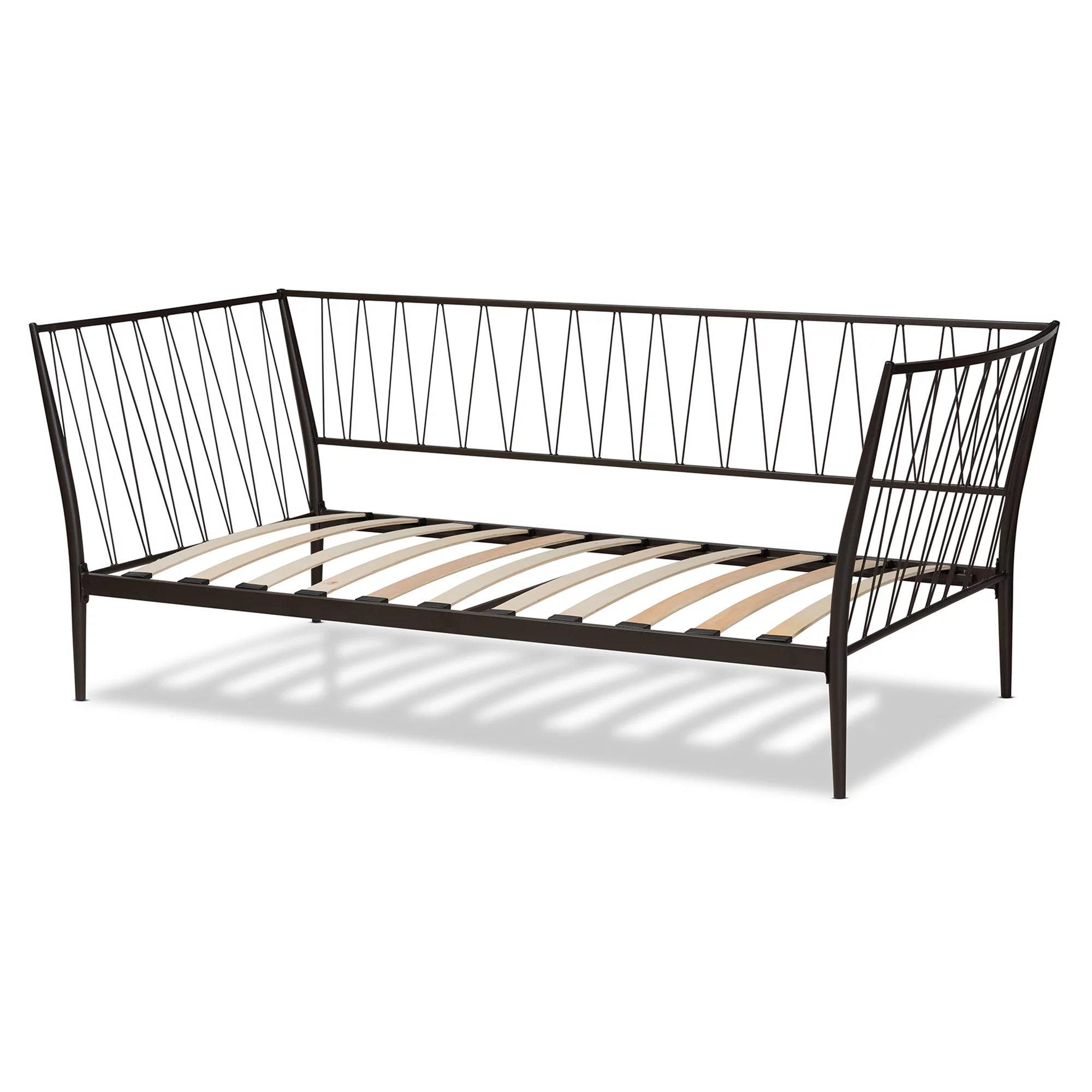 Baxton Studio Lysa Modern and Contemporary Black Finished Metal Twin Size Daybed