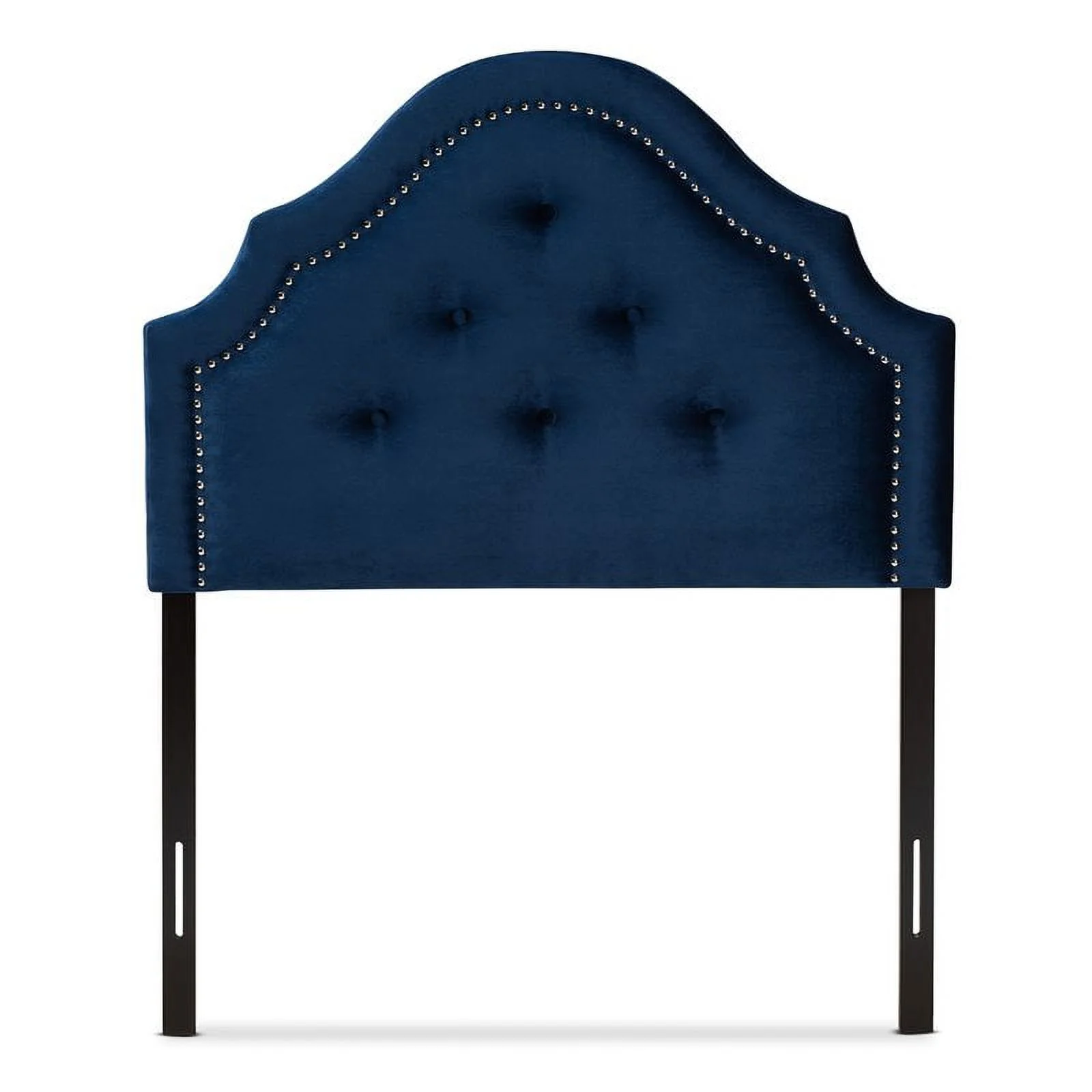 Bowery Hill Modern Velvet Tufted and Twin Headboard in Royal Blue