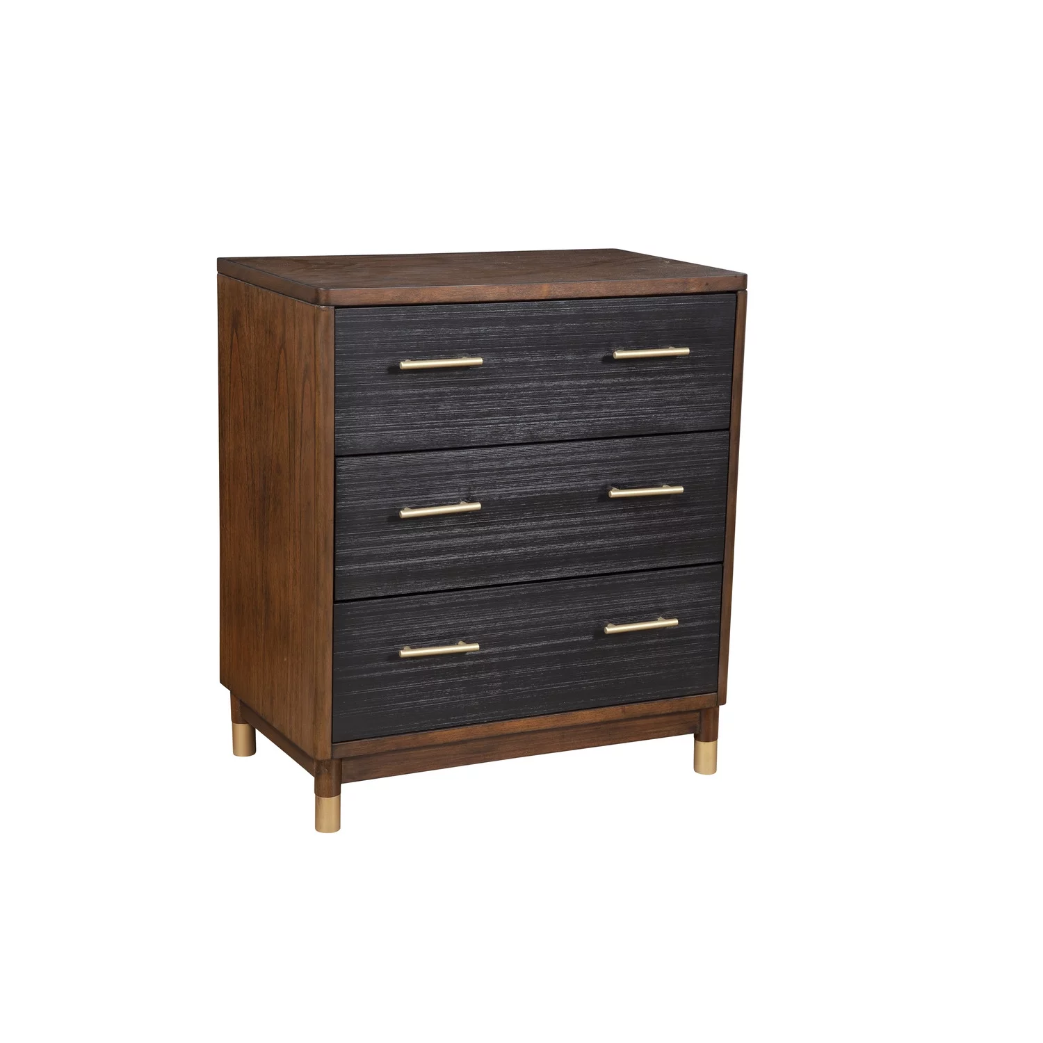 Alpine Furniture Belham 3 Drawer Small Wood Chest in Dark Walnut (Brown)