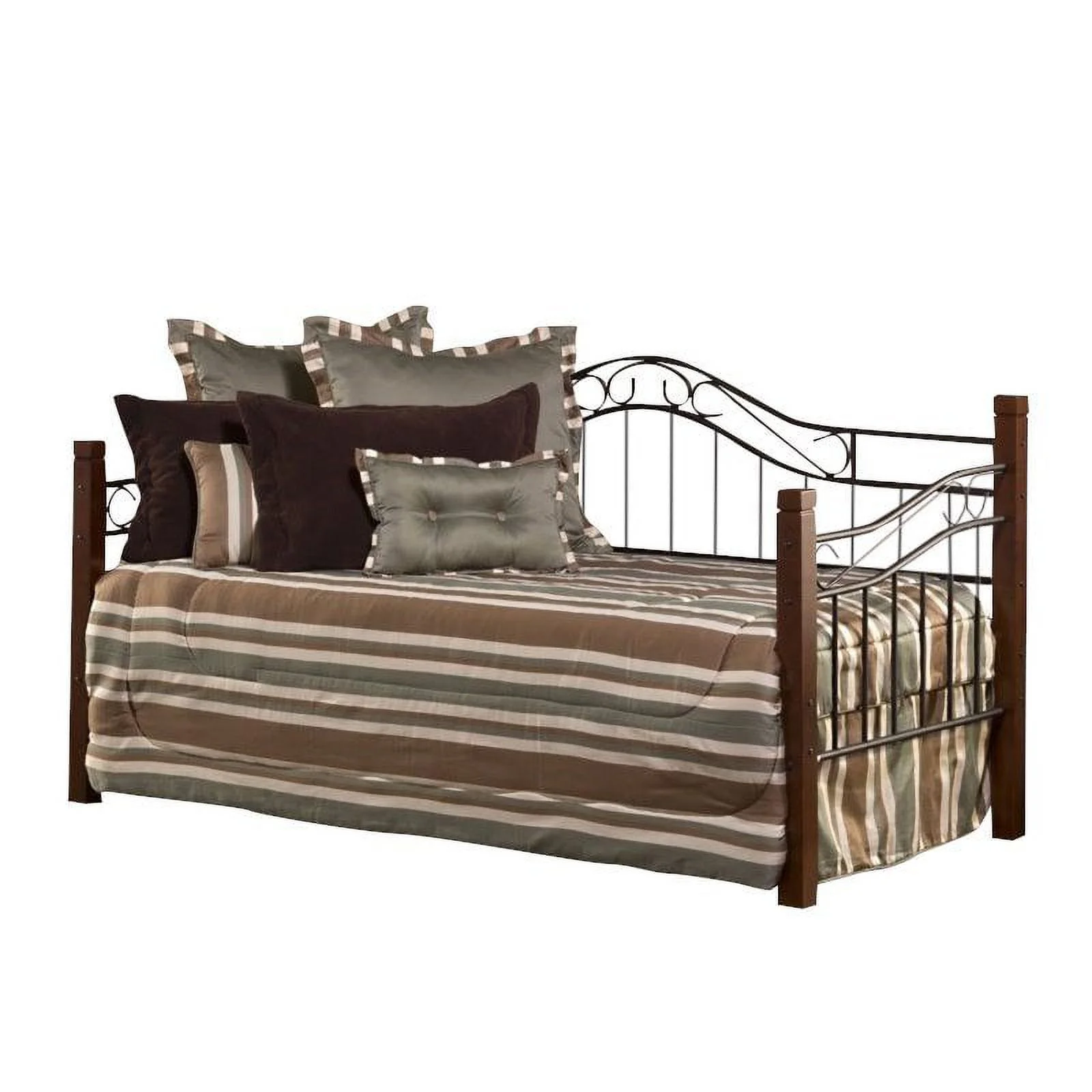 Bowery Hill Contemporary Solid Wood Daybed in in Cherry and Black