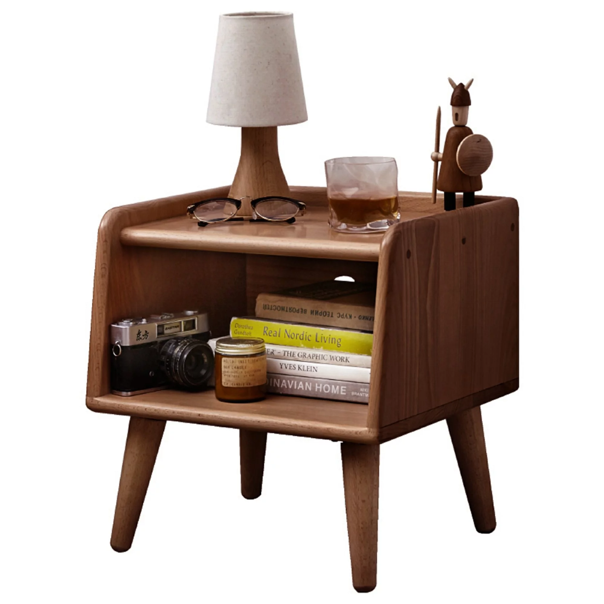 Pure Solid Wood Bedside Cabinet Modern Simple Nightstands North America Oak Bedside Cabinet Nordic Bedroom Solid Beech Storage Cabinet 0.4m
