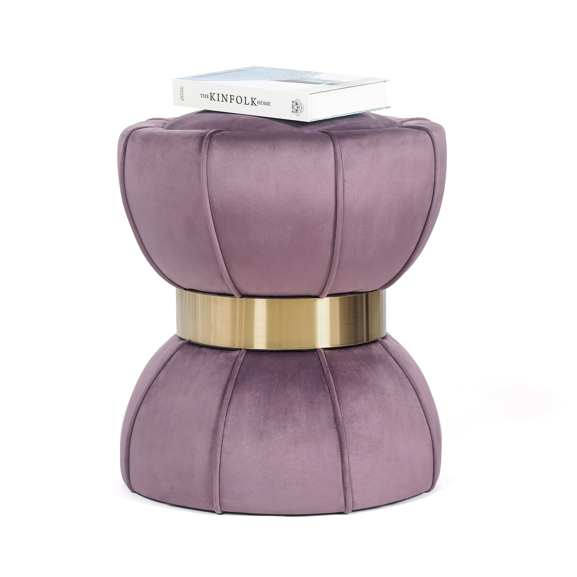 Joveco Vanity Stool Chair,Modern Foot Stool Ottoman,Home Multifunctional Luxury Ottoman For Living Room and Bedroom,Purple