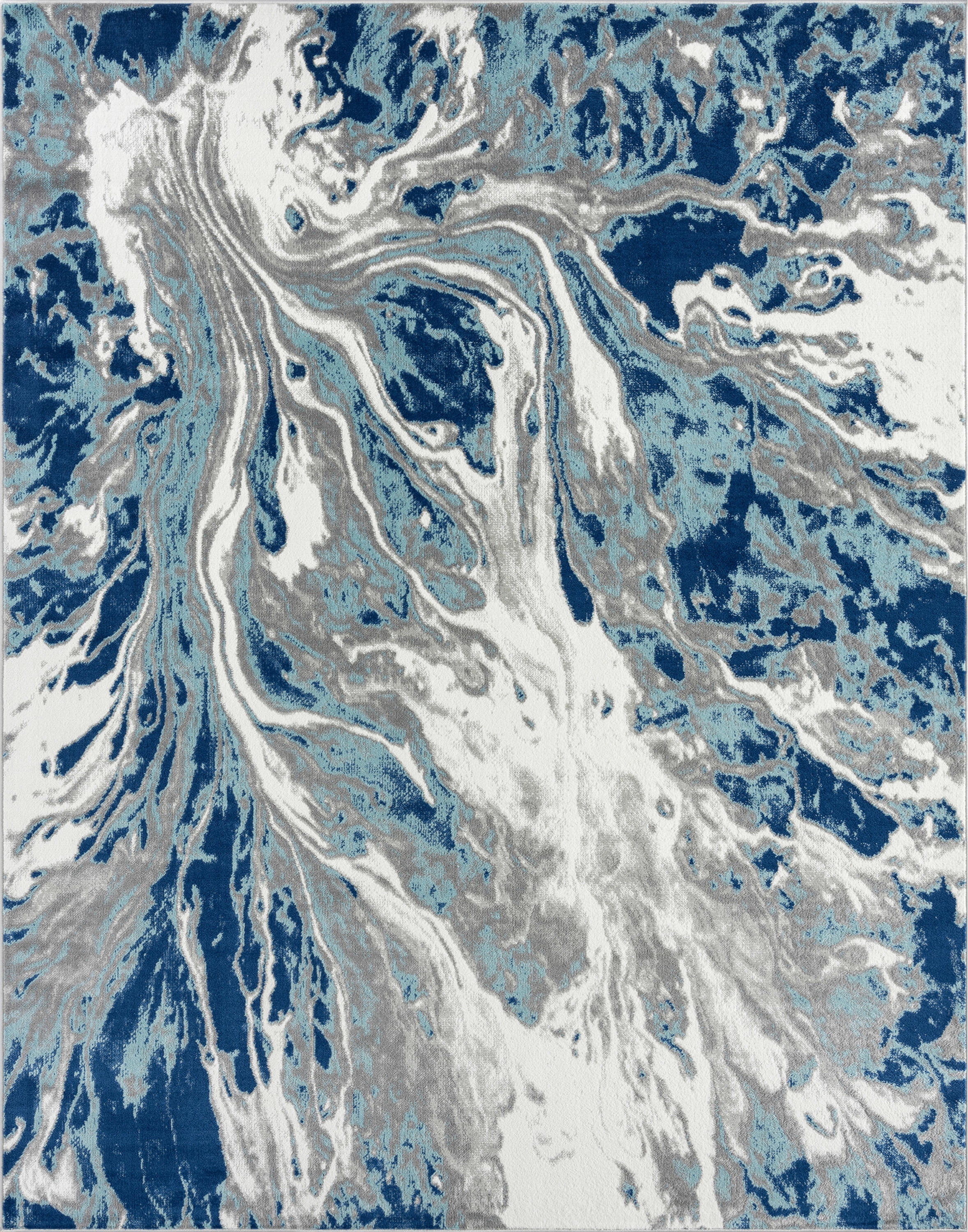 5x8 Modern Blue Area Rugs for Living Room | Bedroom Rug | Dining Room Rug | Indoor Entry or Entryway Rug | Kitchen Rug | Alfombras para Salas 5'3'' x 7'3''