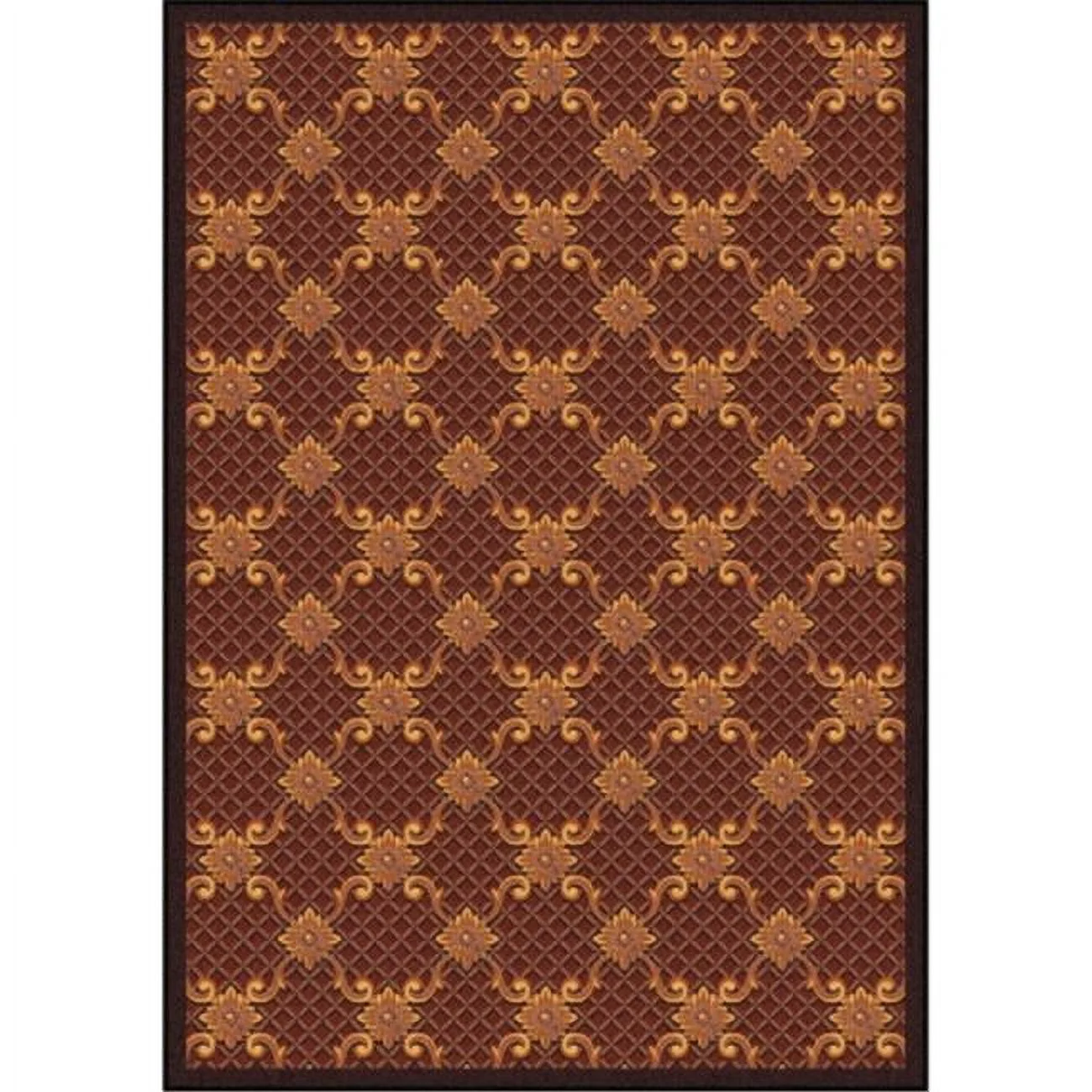 Joy Carpets 1764C-03 Any Day Matinee Queen Anne Rectangle Theater Area Rugs 03 Burgundy - 5 ft. 4 in. x 7 ft. 8 in.