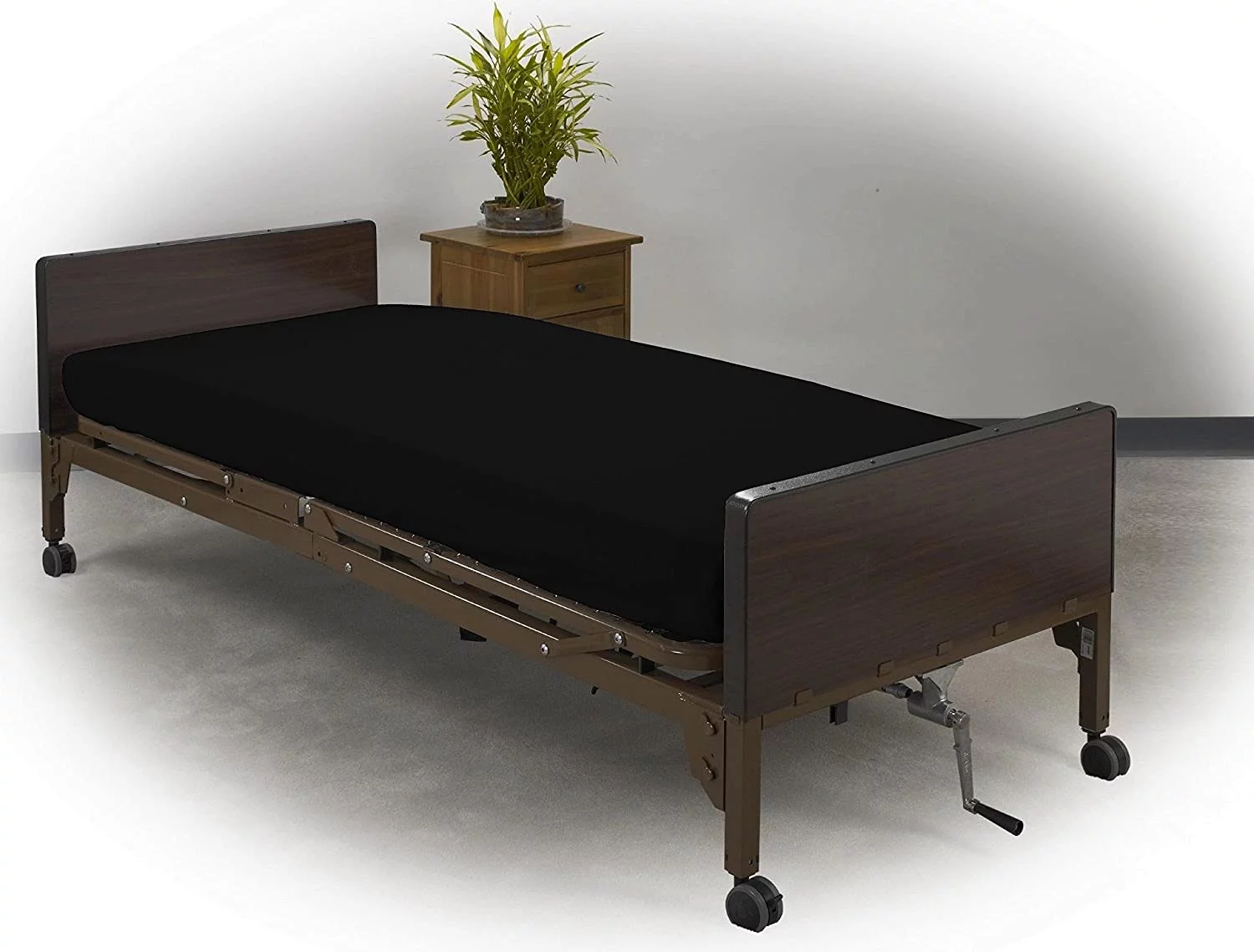 Hospital Sheets 3 Piece Set - 1 Fitted Sheet (6 Inch) Deep Pocket, 1 Flat Sheet and 1 Pillowcase - 100% Egyptian Cotton Sheets for Hospital Beds 400TC - Black Solid, Standard Size (36