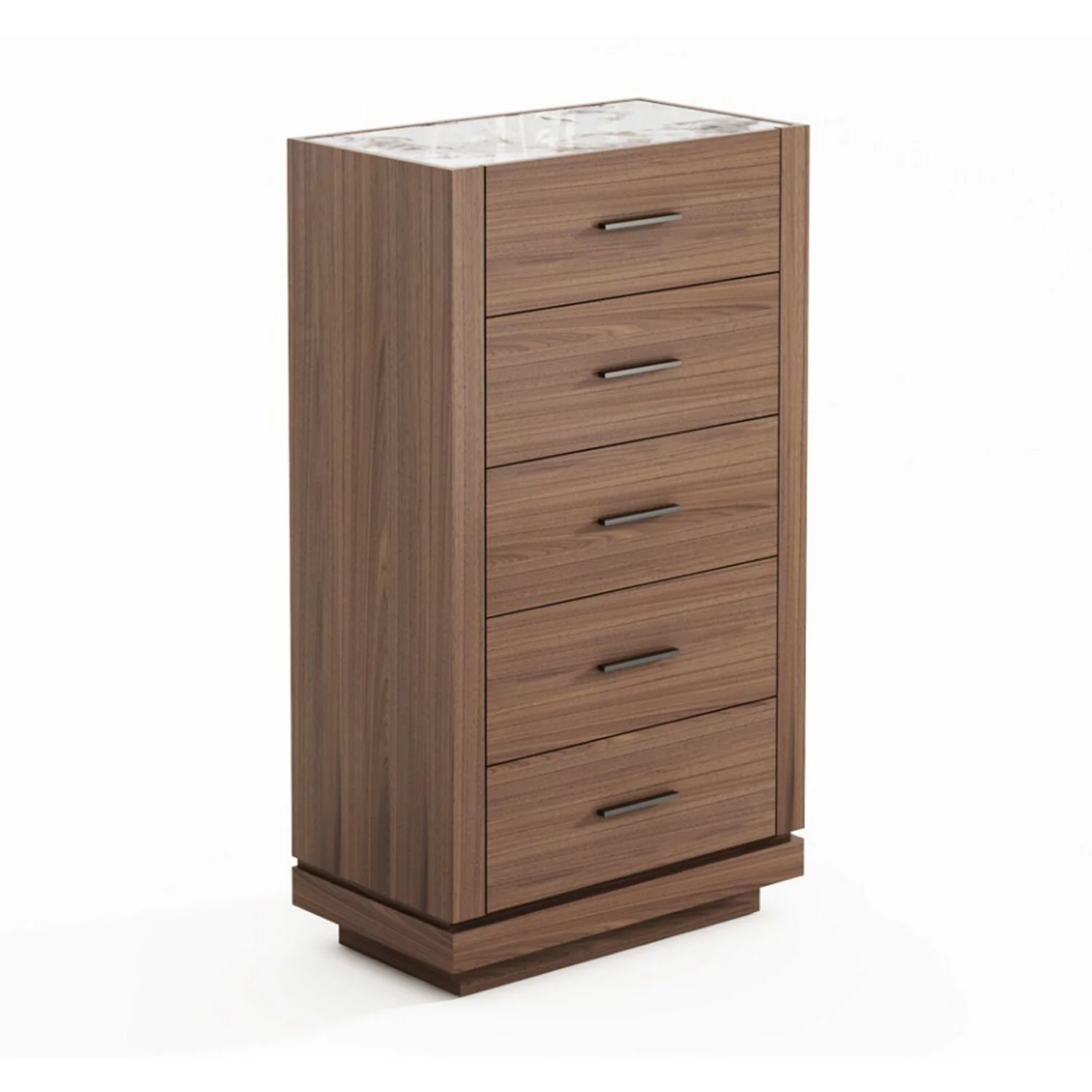 Benjara  49 in. Nova Qua Wood Dresser with 5 Drawers, Walnut Brown