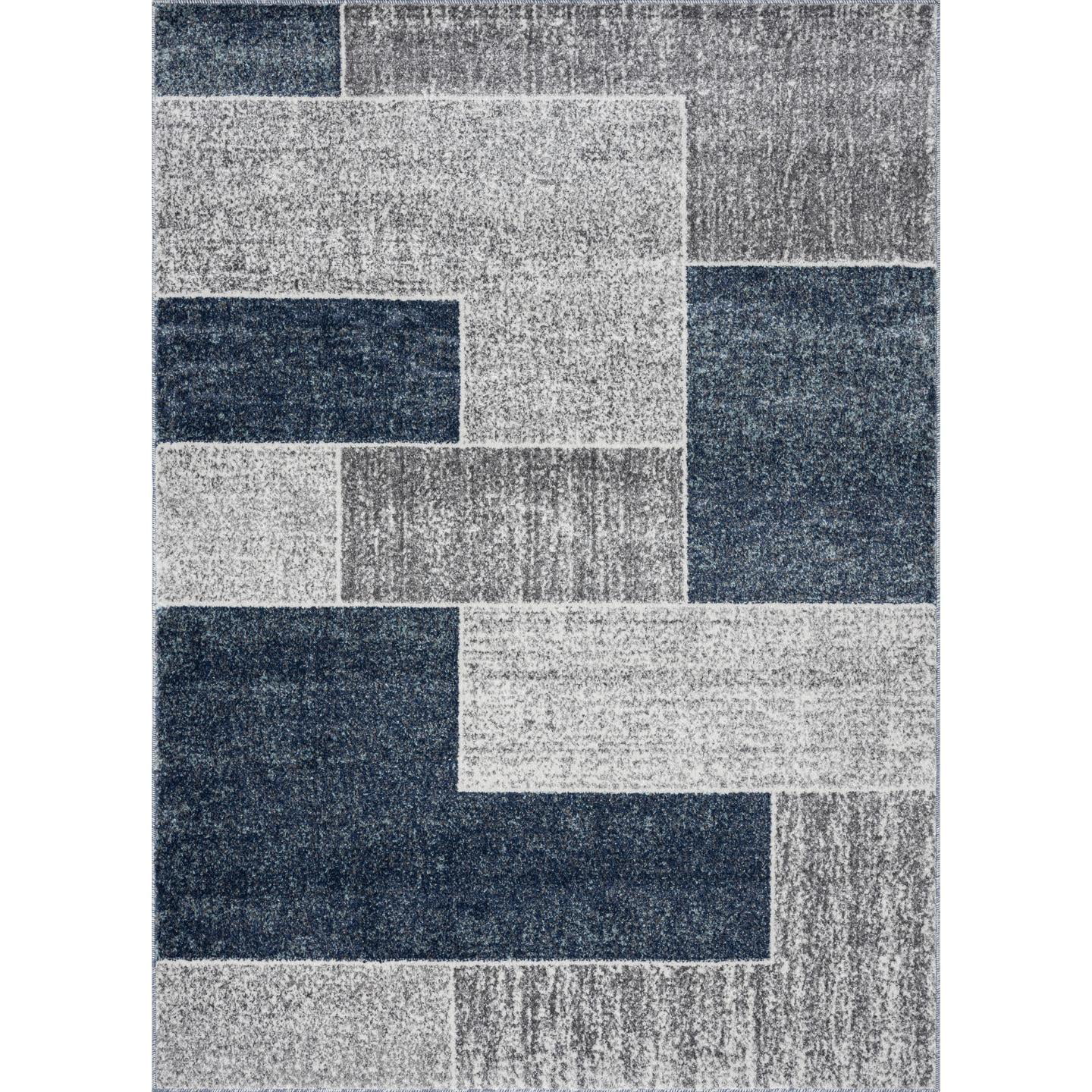 Luxe Weavers Art Deco Geometric Blue 5x7 Area Rug for Living Rooms