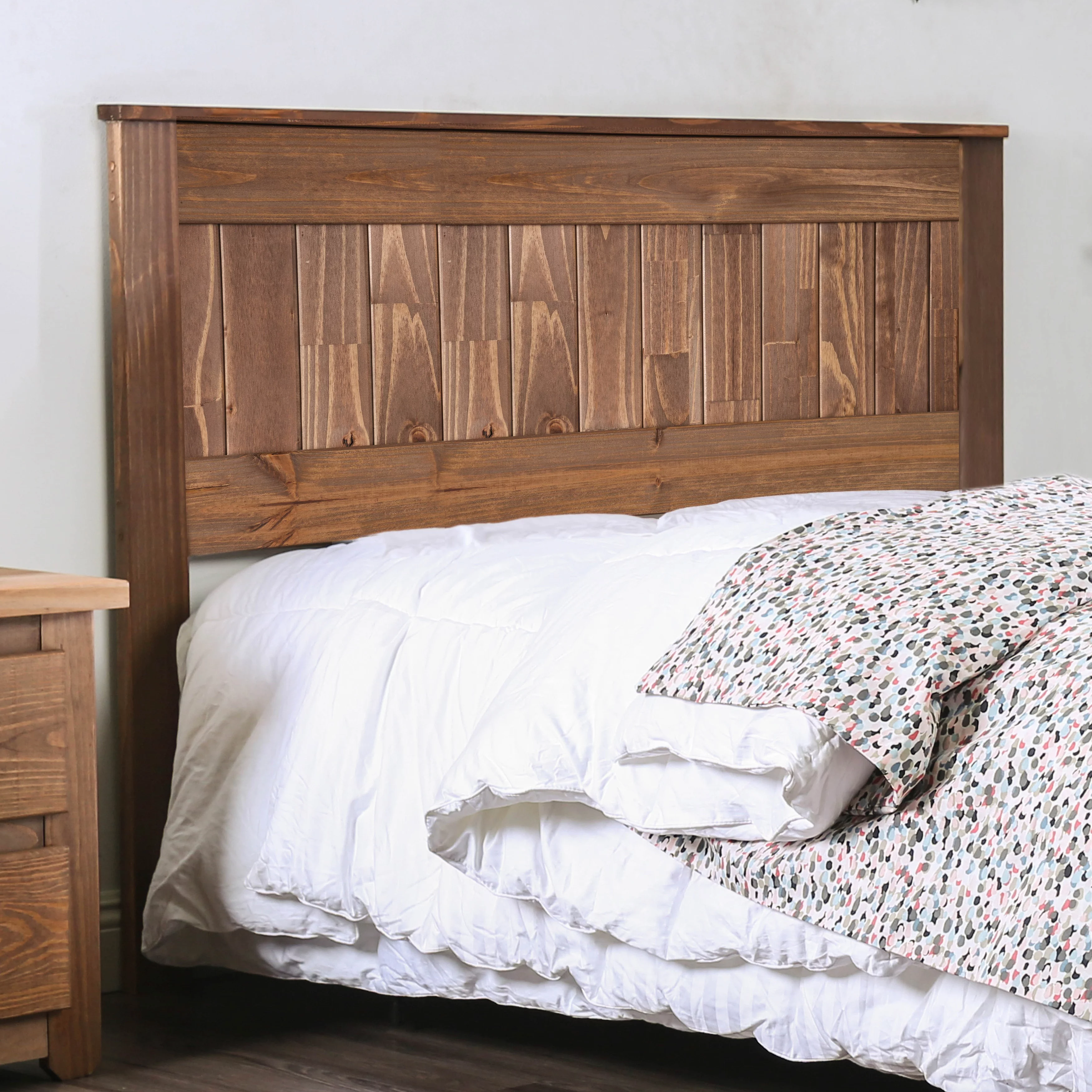 Furniture of America Rayner Rustic Natural Solid Pine Wood Headboard by Full
