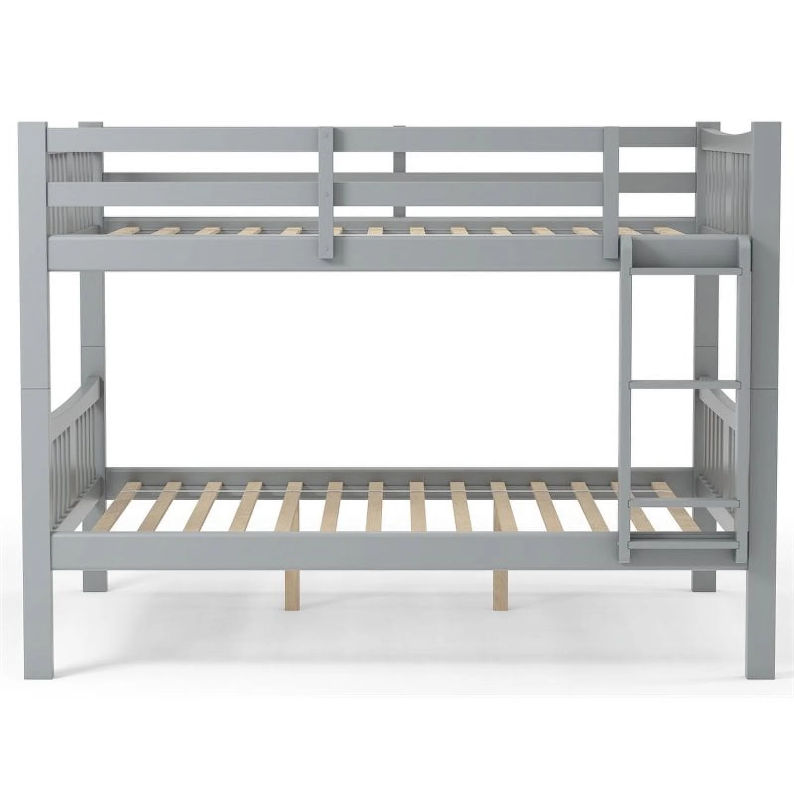Pemberly Row Transitional Full over Full Wood Bunk Bed in Gray