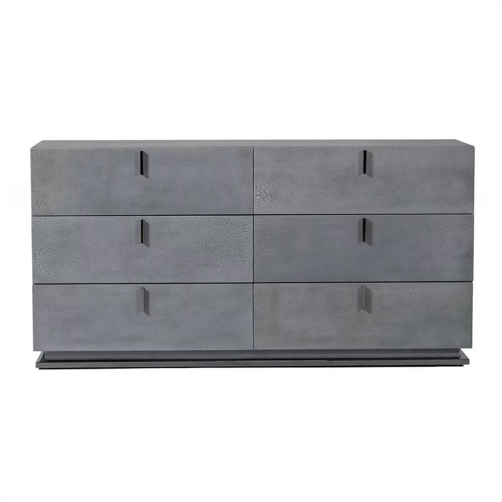 Modrest Buckley 6-Drawer Modern MDF Wood & Metal Dresser in Gray/Black