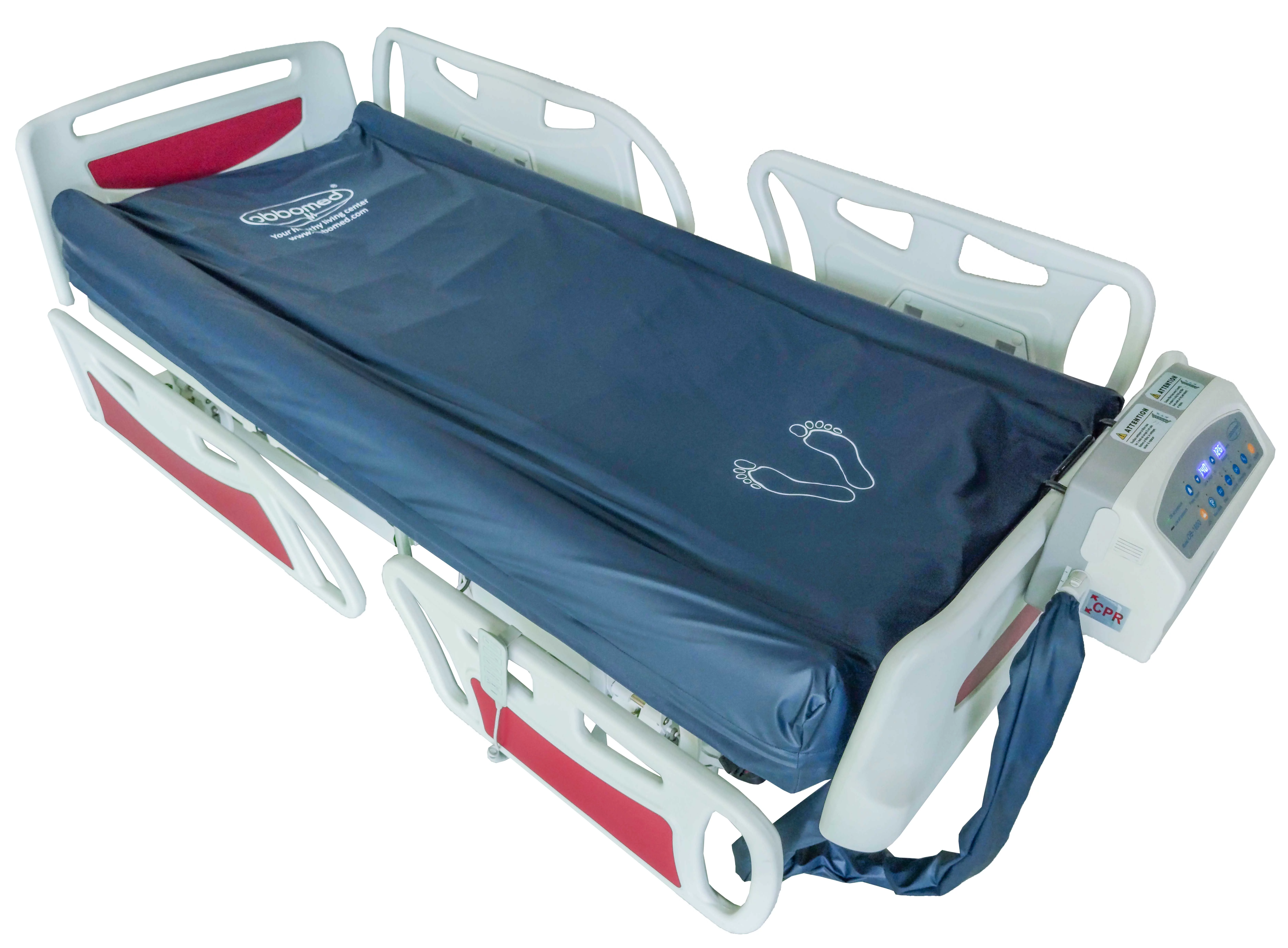 ObboMed OB- 1600 StandardAir Mattress - 6” Alternating with Low Air Loss•Fowler/Seating, 15° Self–Lateral Rotation, 7” Side Bolster•Audio and Visual Alarm