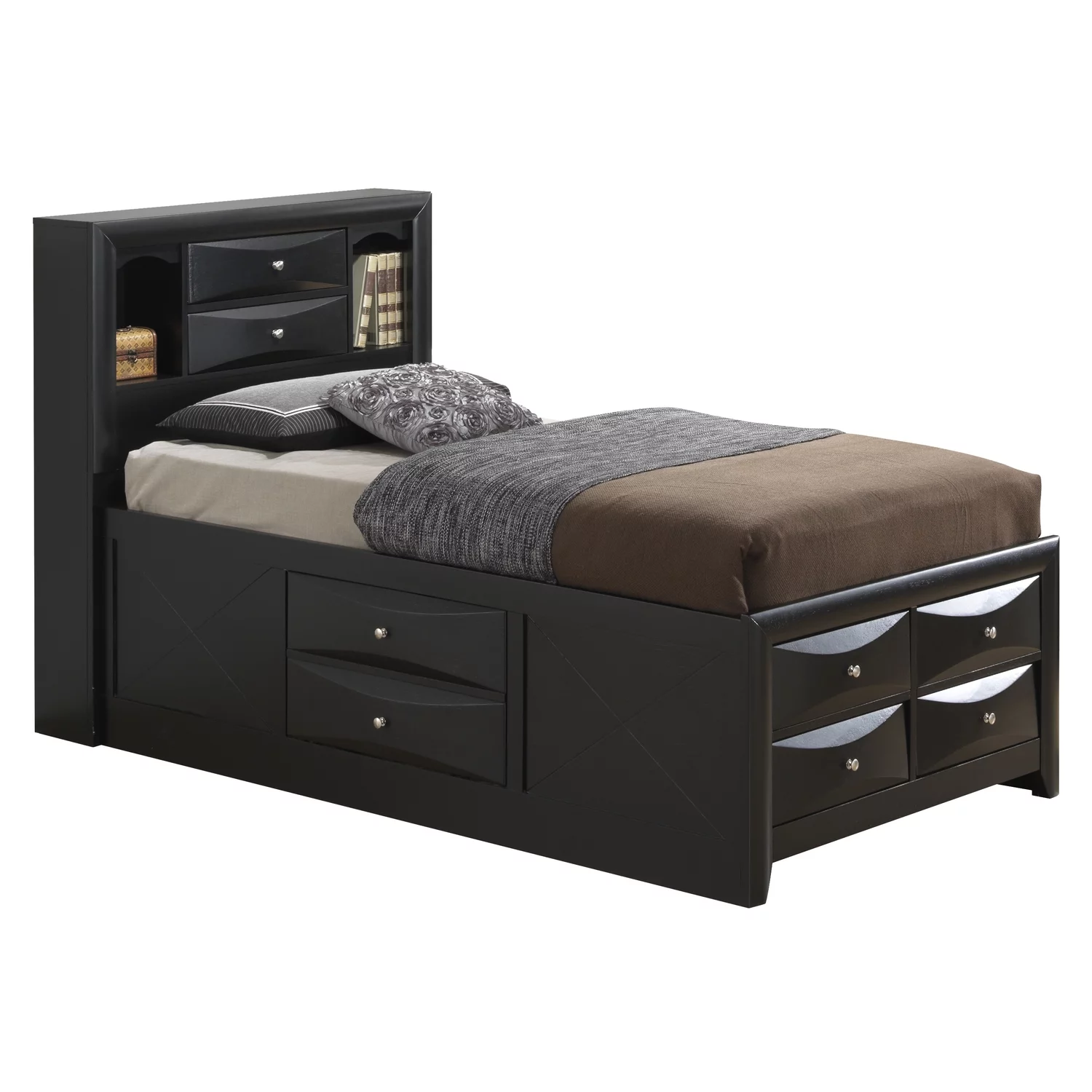 Homestock Nordic Haven G1500G-TSB3 Twin Storage Bed , Black