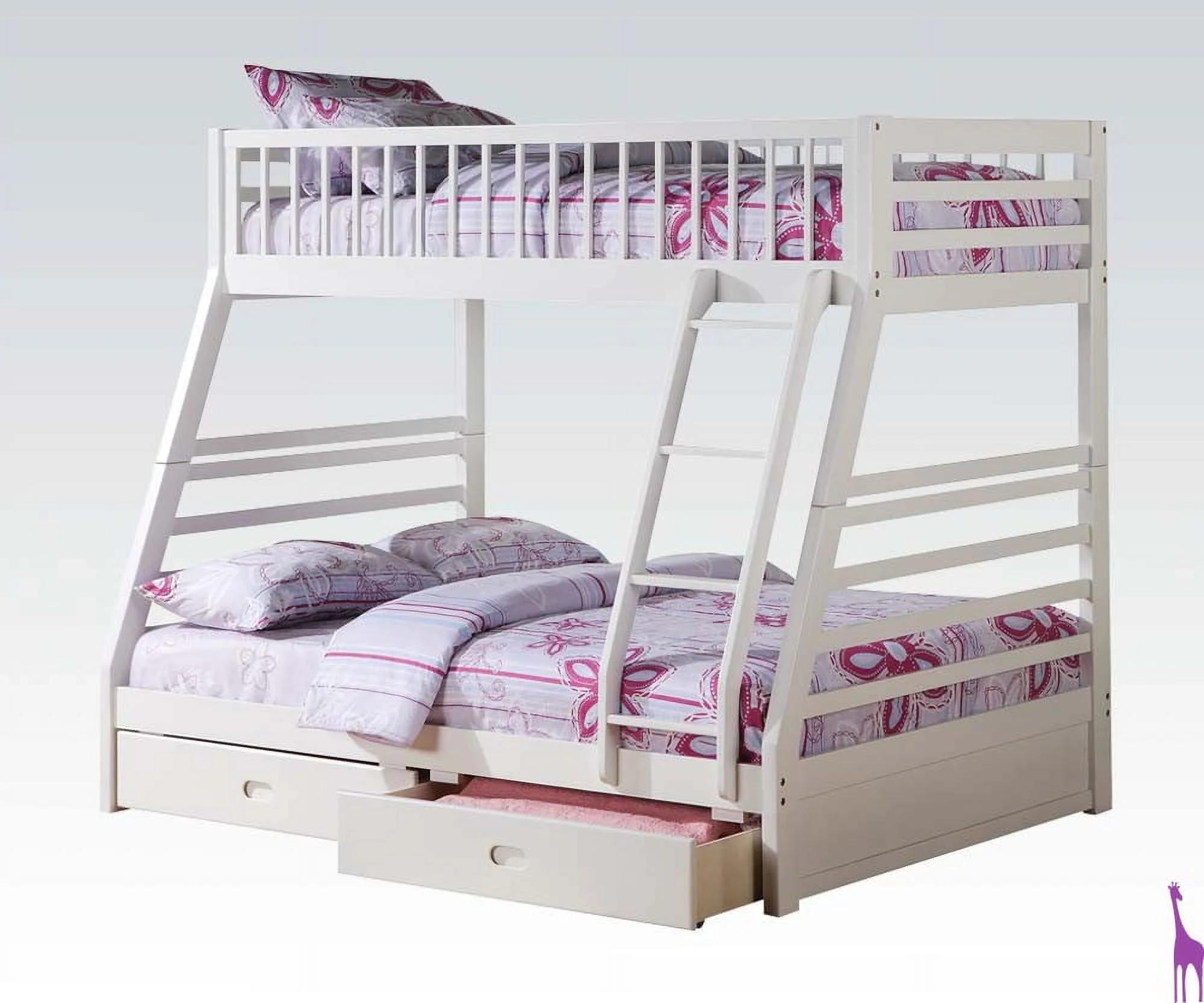 CoSoTower Bunk Bed (Twin/Full) in White