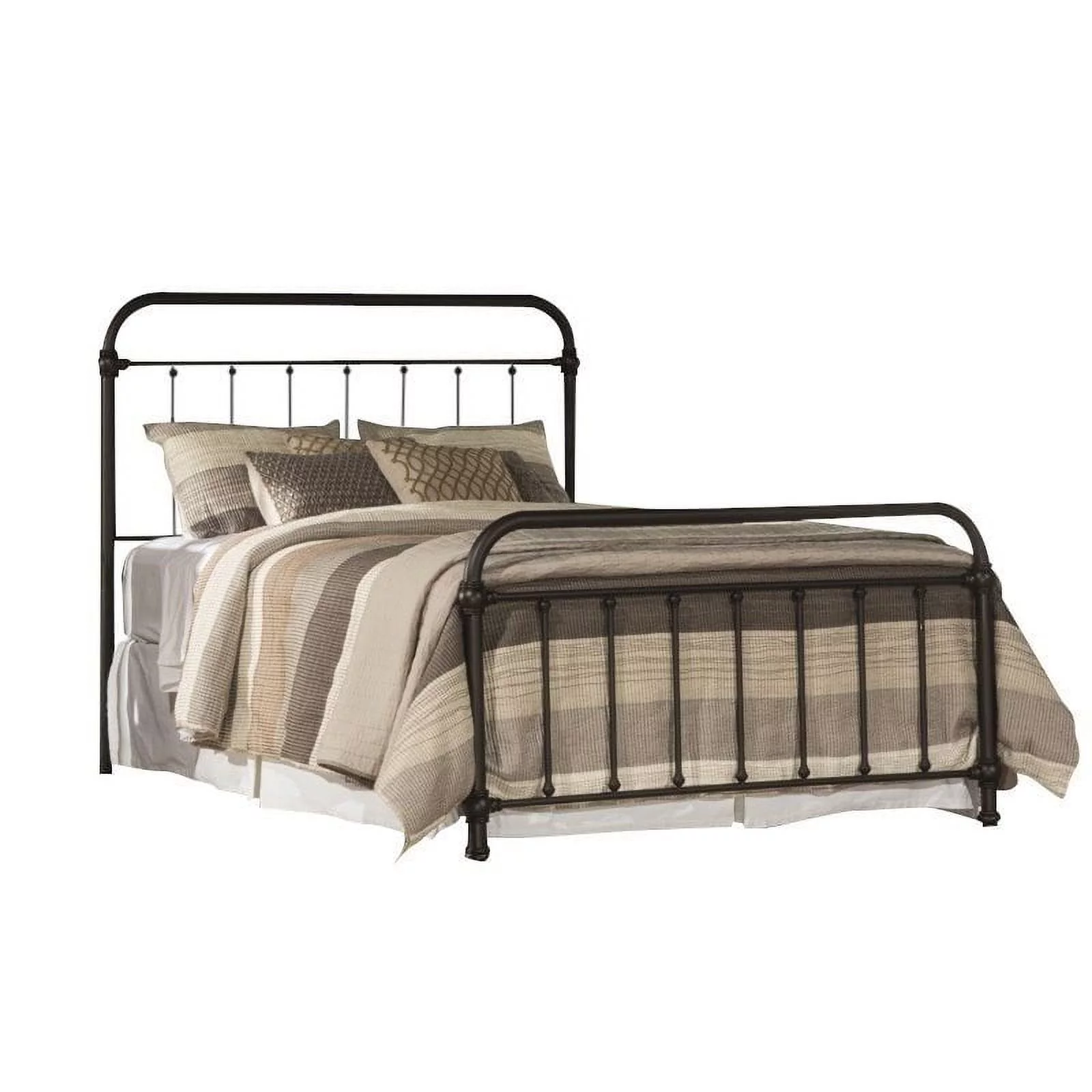 Bowery Hill Classic Metal Panel Bed, King, Dark Bronze