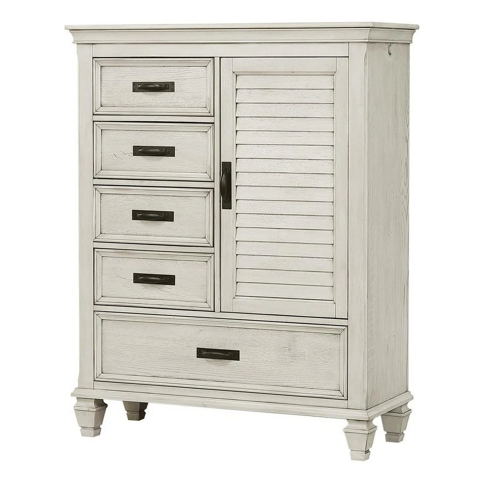 Franco 5-drawer Door Chest Antique White