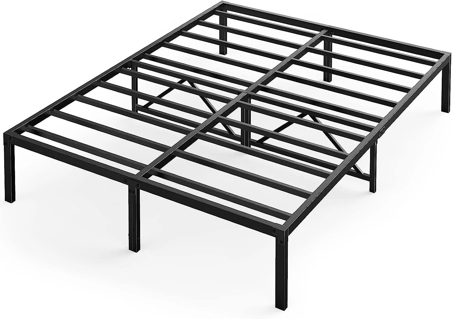 King Size Metal Platform Bed Frame Mattress Foundation No Box Spring Needed, Modern Bed Frame with 14