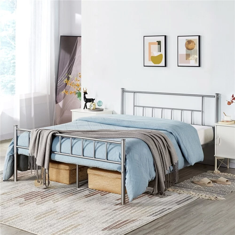 Yaheetech  Basic Metal Bed Frame Metal Bed Base with Footboard 82.68