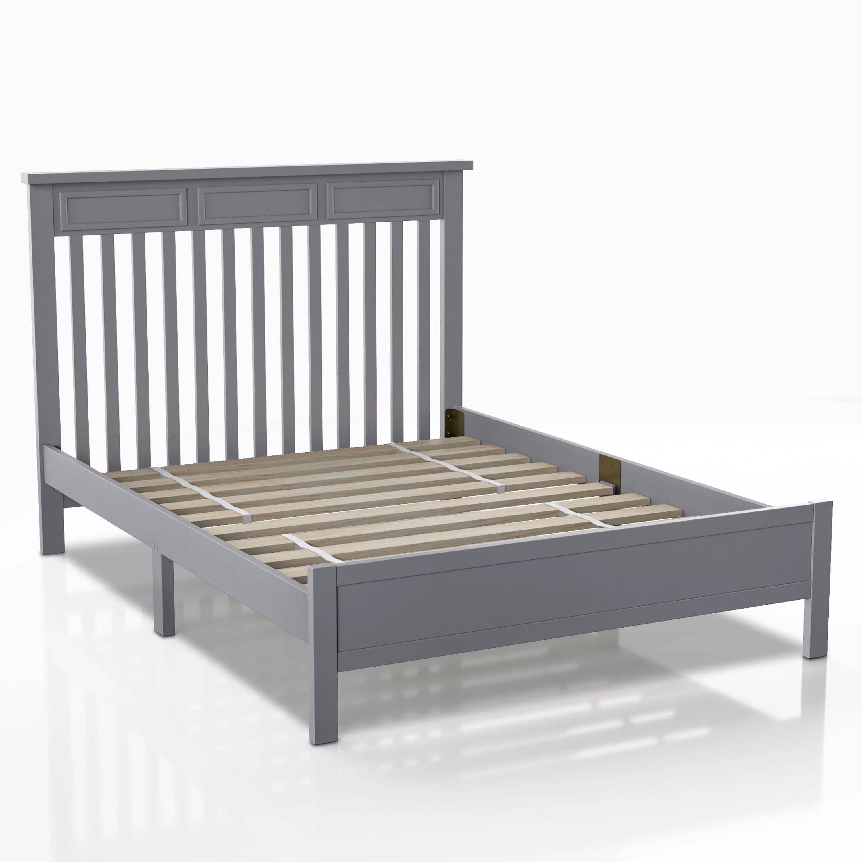 Furniture of America Amanda Traditional Slatted Full Size Platform Bed Grey