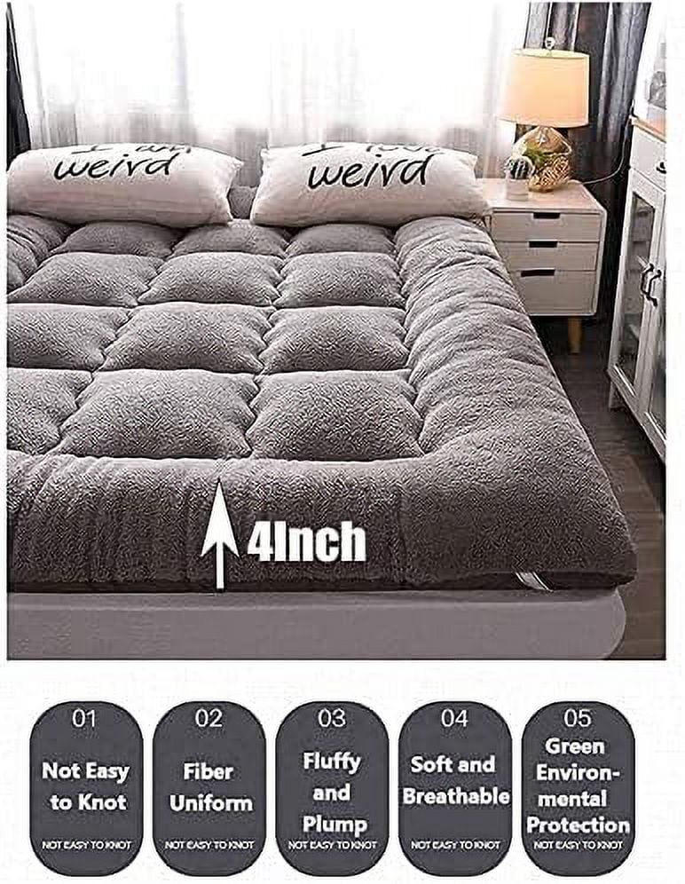 GEROBOOM Grey Futon Floor Mattress for Adults  Japanese Thicken Futon Mattress Foldable Floor Mattress Bed Camping Mattress  for Your Friends  Family Members King