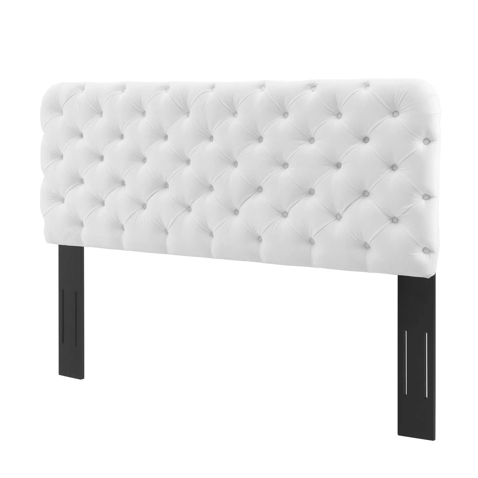 Tufted Headboard, Full Queen Size, Velvet, White, Modern Contemporary Urban Design, Bedroom Master Guest Suite