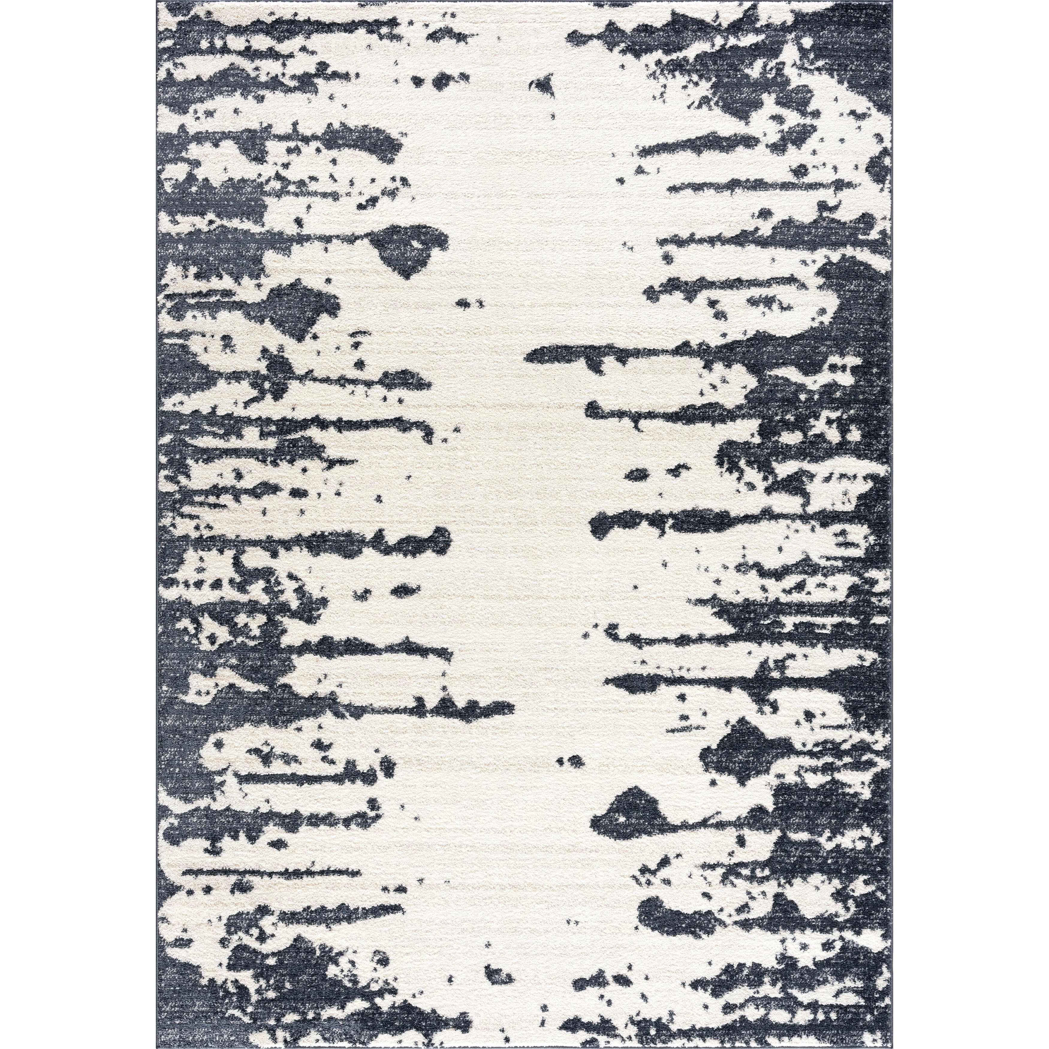 Abani Rugs Nuevo NUE130A Cream and Black Ink Splatter Area Rug 6' x 9' - Cream