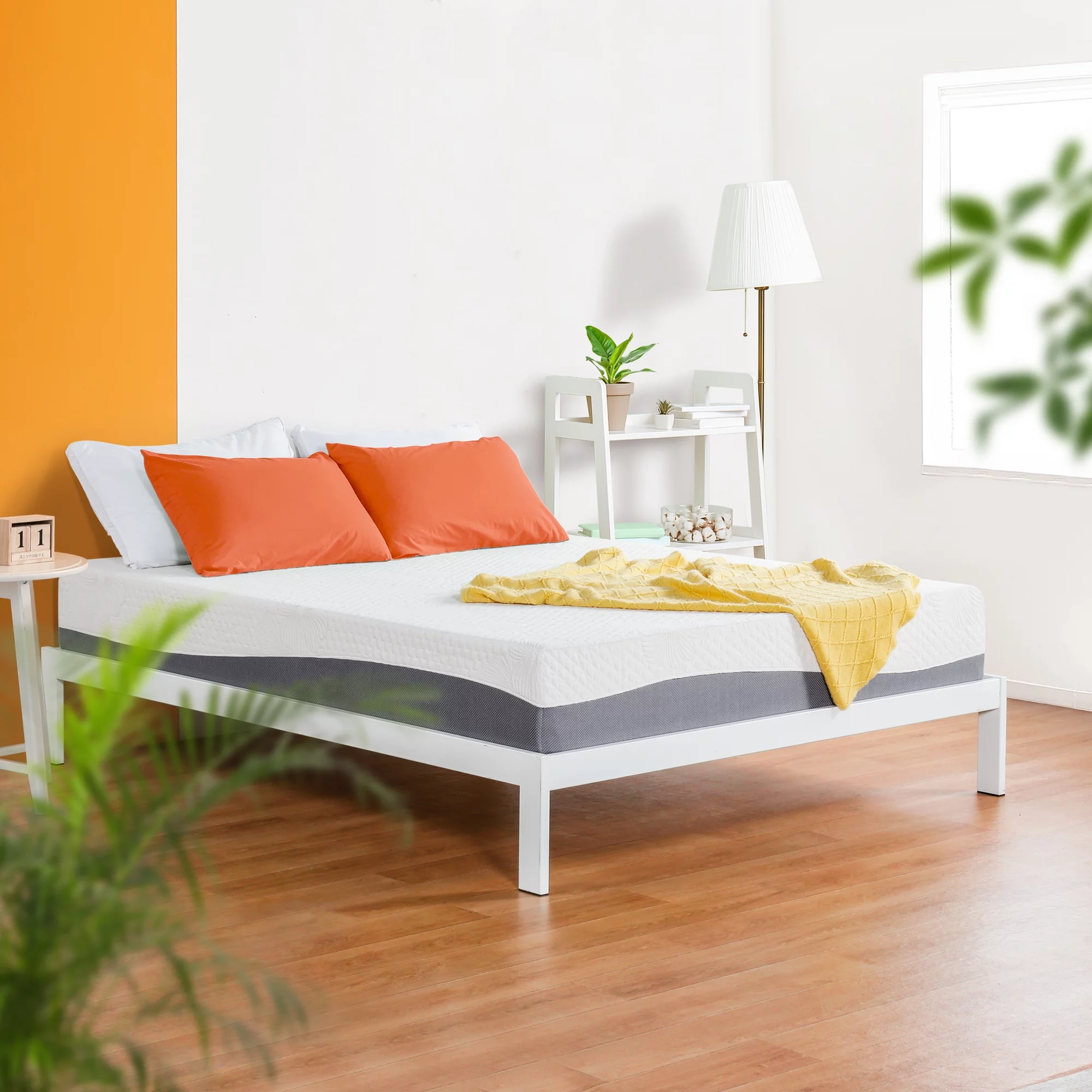 GrandRest 10'' Adult DreamGel,  Gel Infused for Comfort and Pressure Relief, CertiPUR-US Certified, Bed-in-a-Box, King size, Grey/White Color