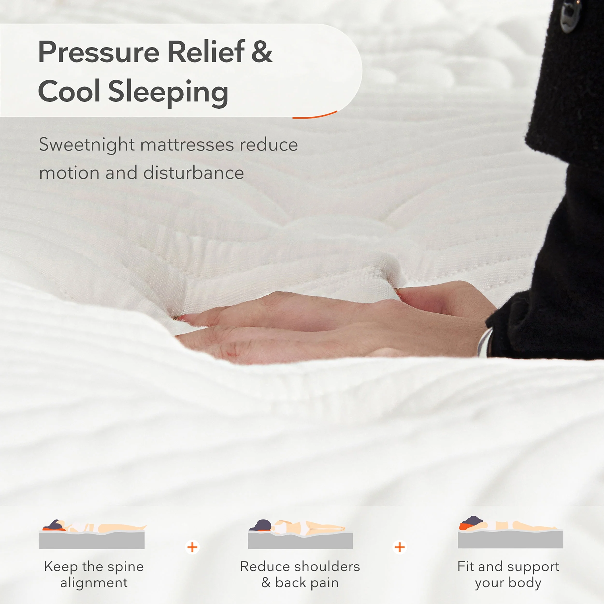 Sweetnight  10-inch Memory Foam Innerspring Hybrid Pillow Top Mattress Full