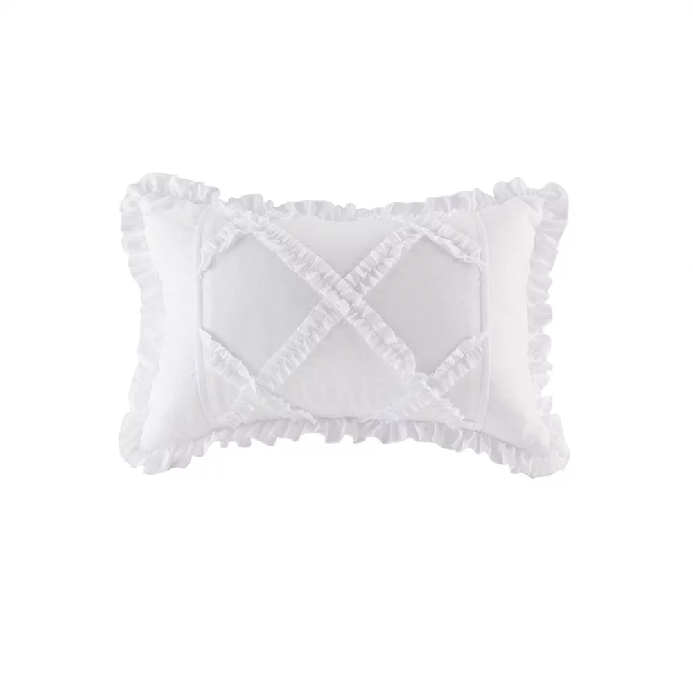 White Ruffle Detail Reversible 6 Piece Daybed Set, Belen Kox