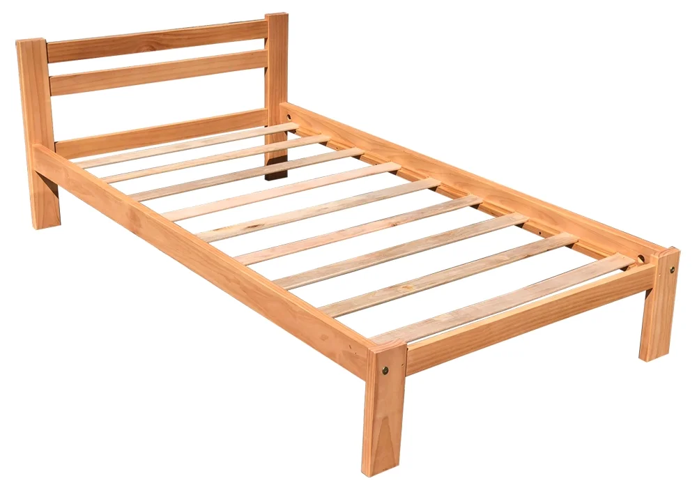 Amazonas Twin Bed Solid Pine Wood Honey Pine Finish Wooden Single Bed