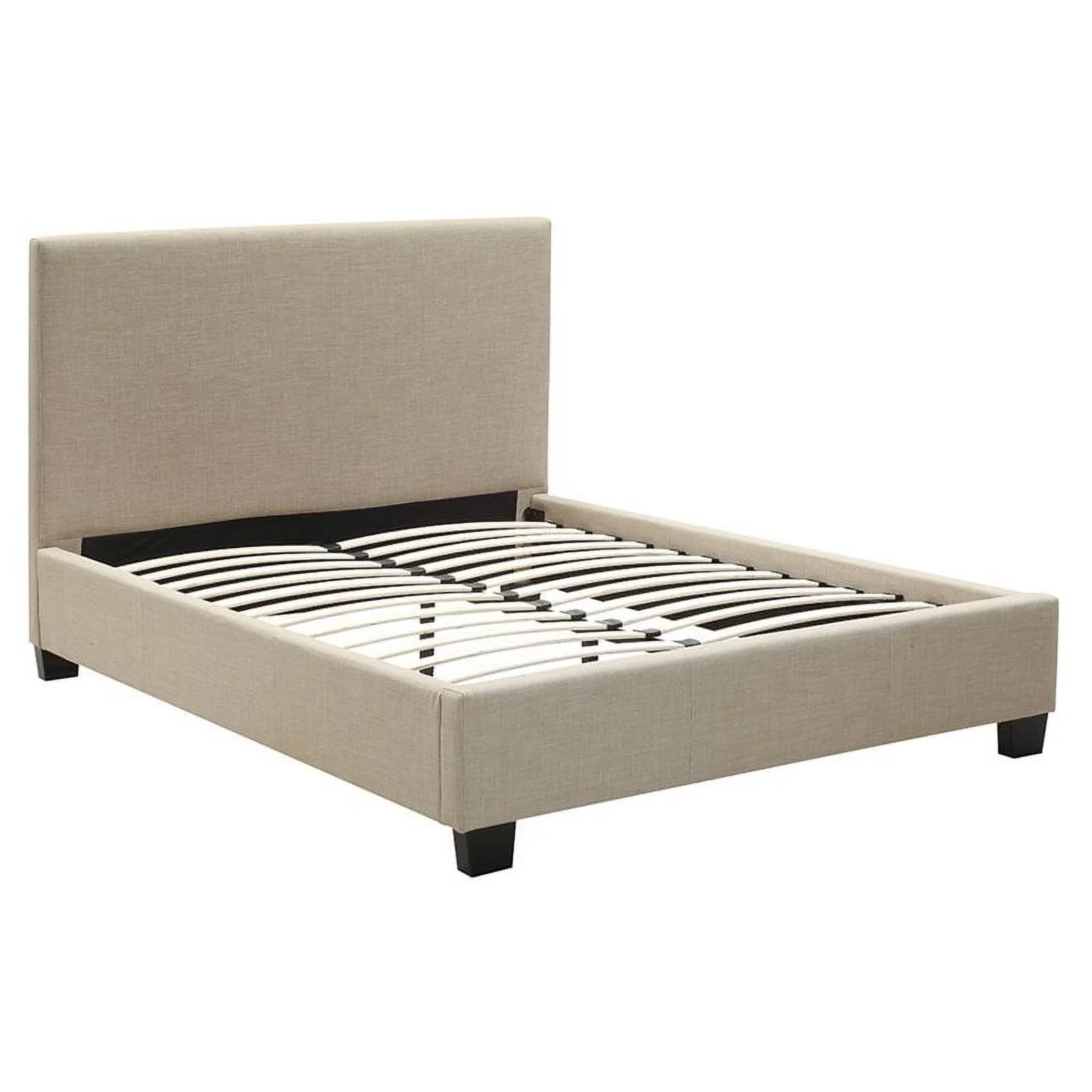 Bowery Hill Modern Beige Finish Upholstered Full Platform Bed