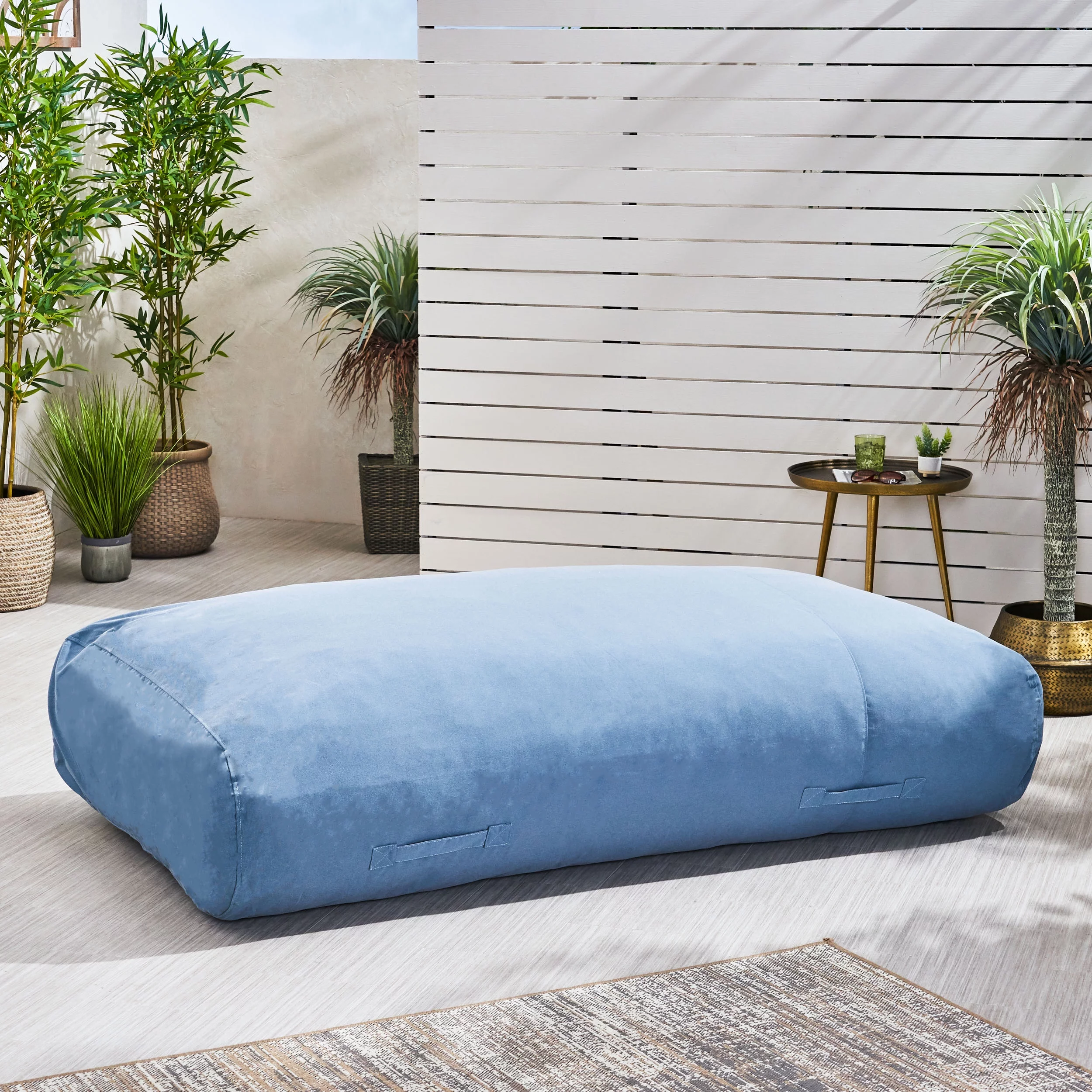 Arlington Outdoor Water Resistant Lounger Bean Bag, Blue