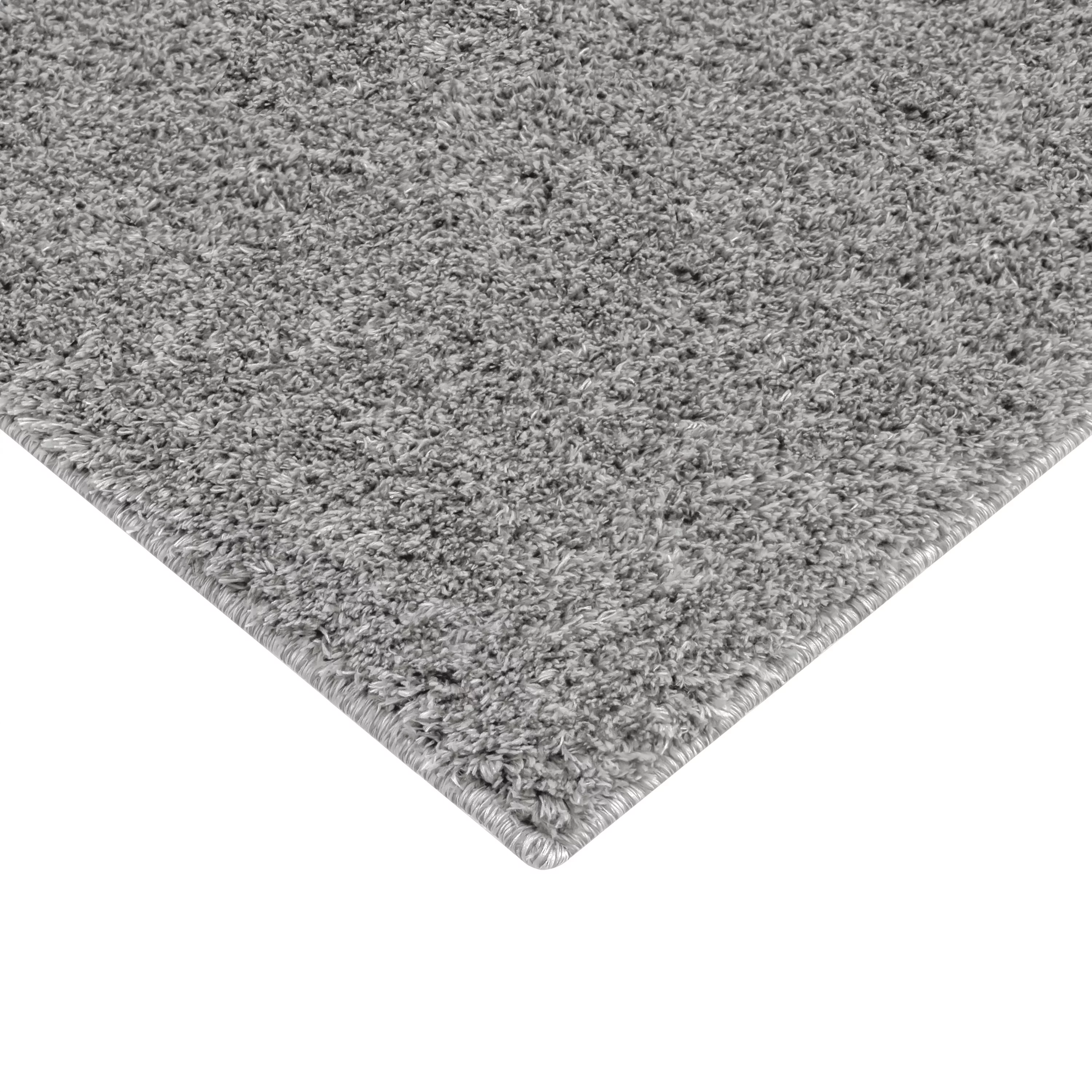 Mainstays Microfiber Plush Shag Area Rug, Gray, 5' x 7'