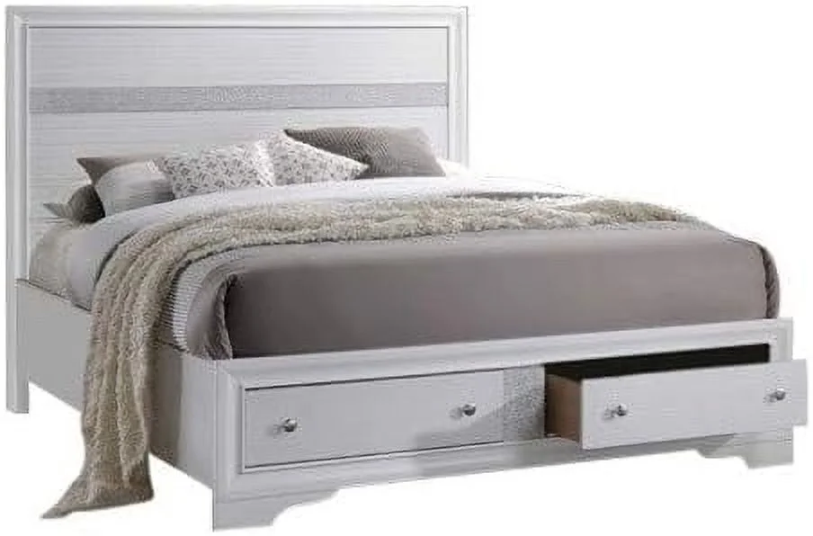 Kings Brand Furniture - 4-Piece Watson Queen Size Bedroom Set. Bed, Dresser, Mirror & Nightstand