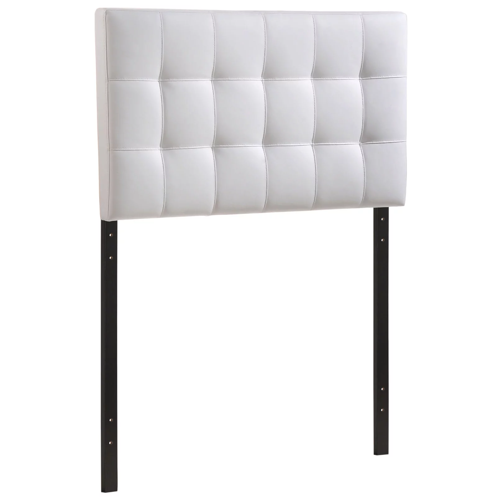 Modern Contemporary Twin Size Vinyl Headboard, White Faux Leather