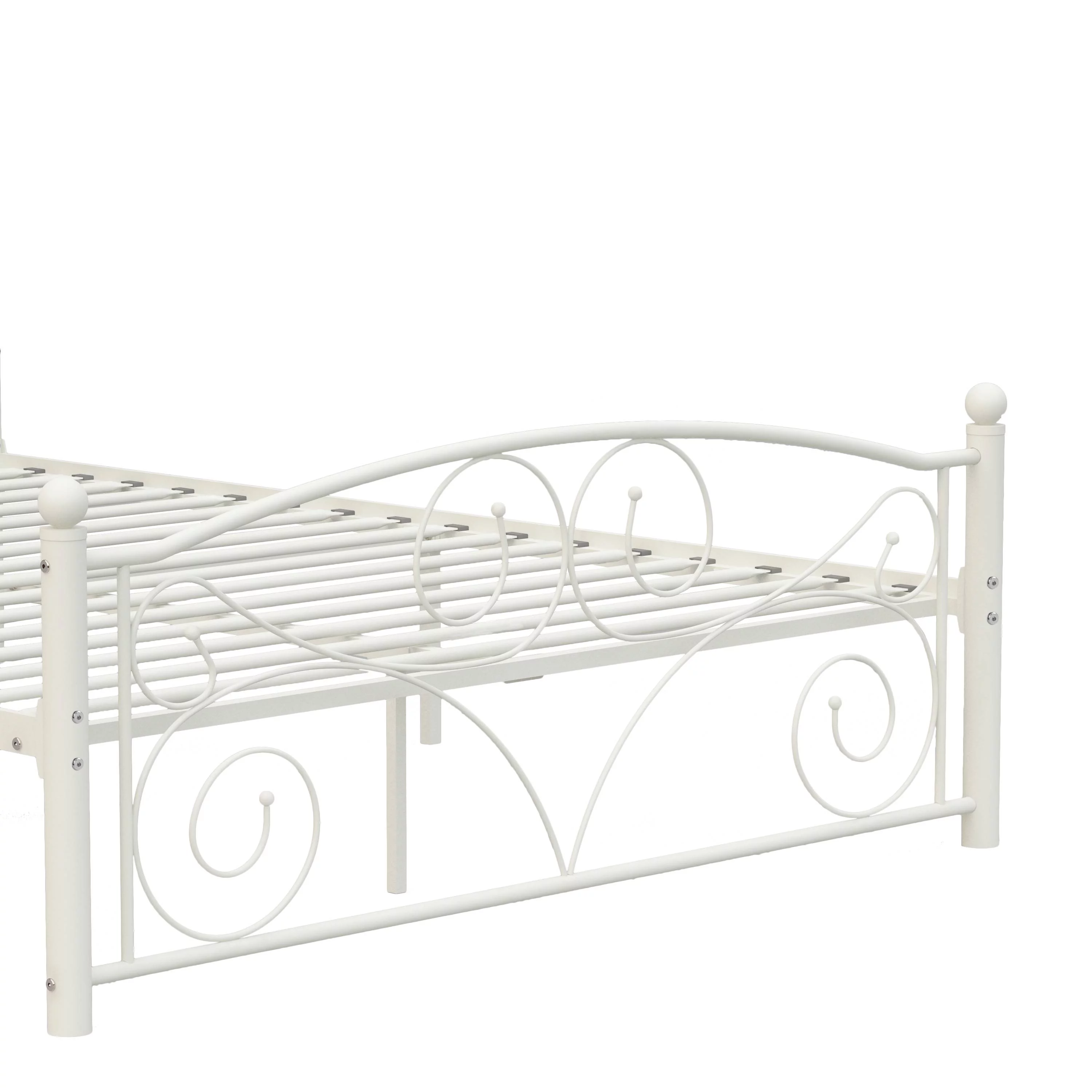 Full Size Metal Bed Frame with Headboard and Footboard Unique Flower