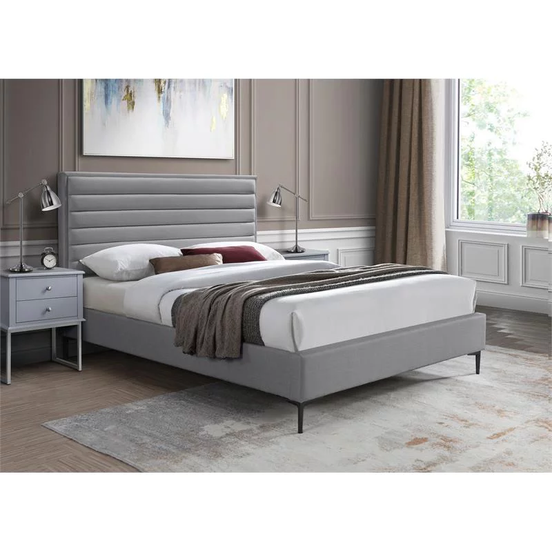 Meridian Furniture Hunter Grey Linen King Bed