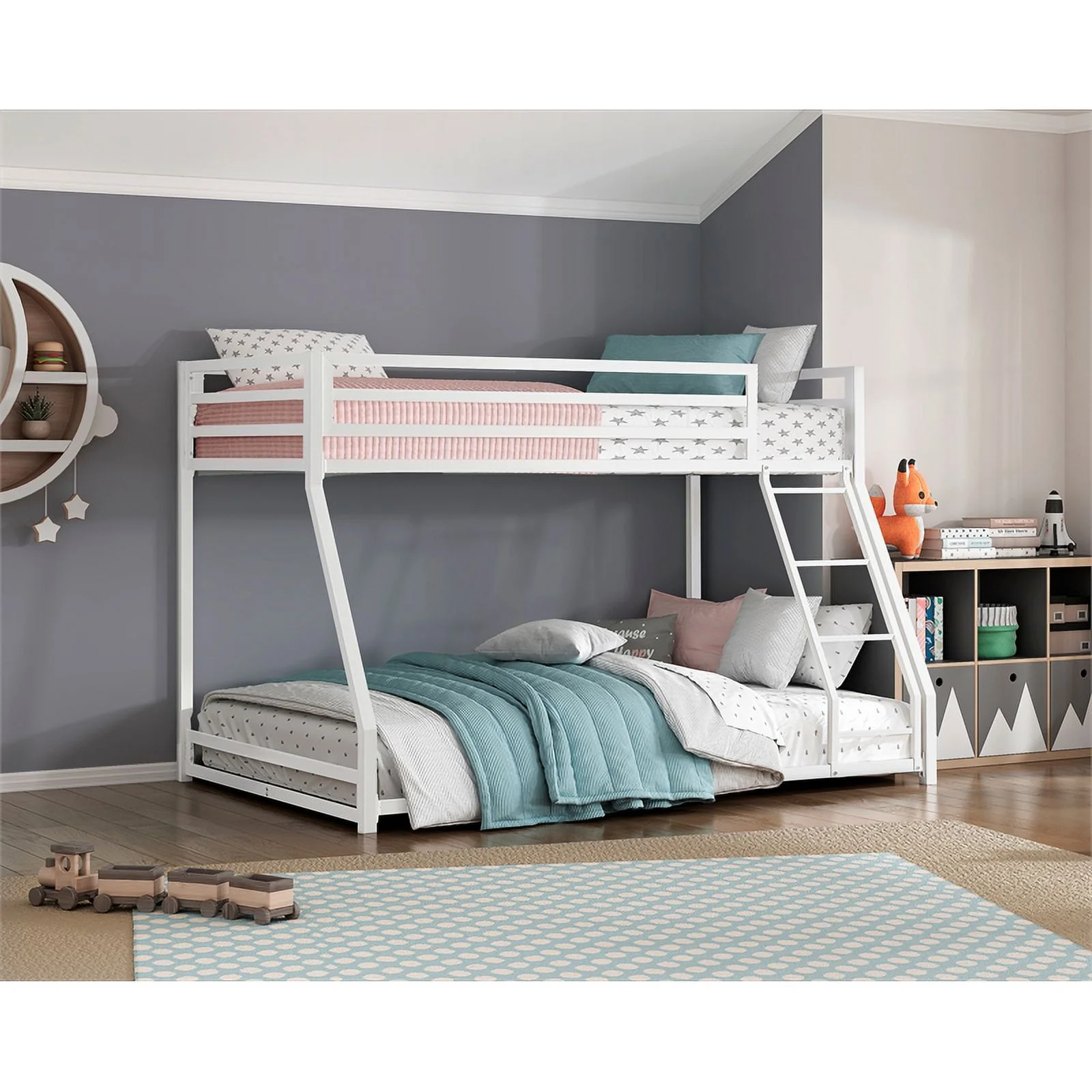 Lexicon Jovie Twin over Full Metal Bunk Bed in White