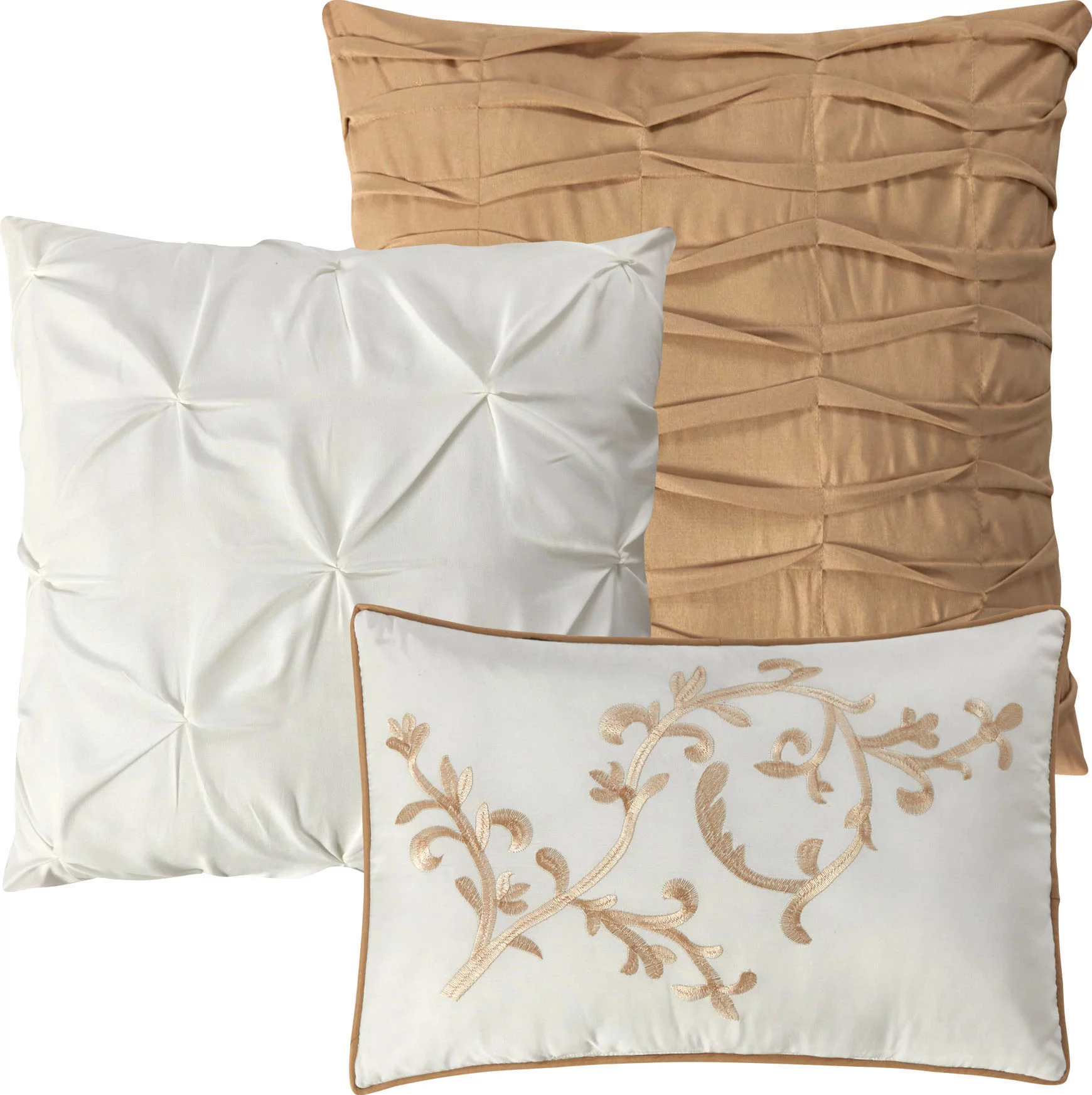 Lanco Taupe Paisley California King Size Comforter Sets , 14 Piece Bed-In-A-Bag, Jacquard Bedding Sets & Collections, 1 Flat Sheet, 1 Fitted Sheet