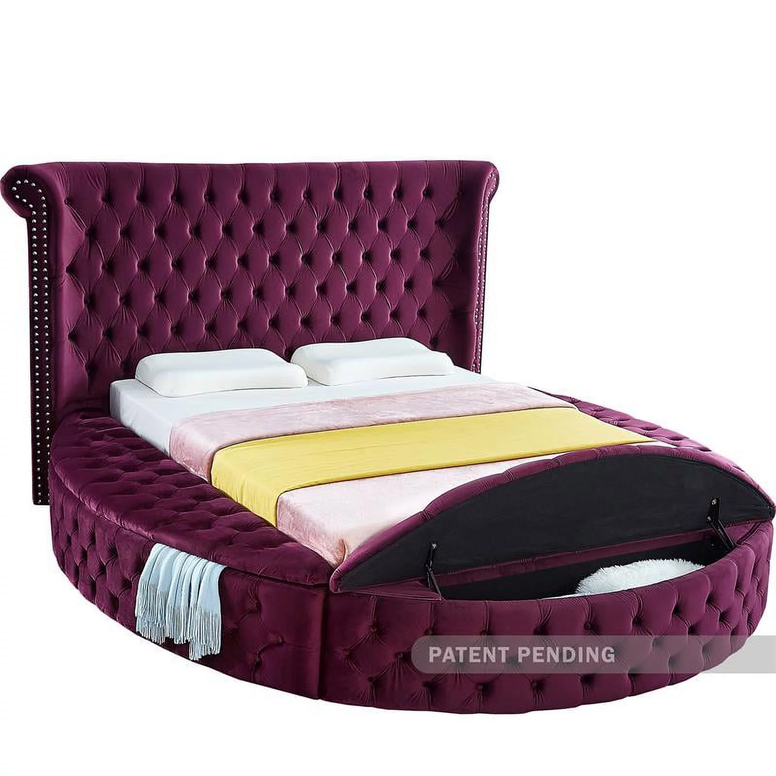 Meridian Furniture Luxus Purple Velvet King Bed