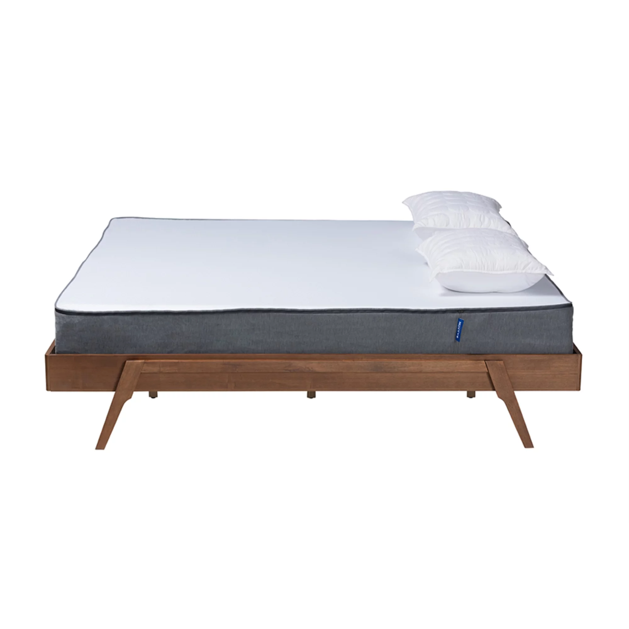 Baxton Studio Sarita Ash Walnut Finished Wood Queen Size Bed Frame
