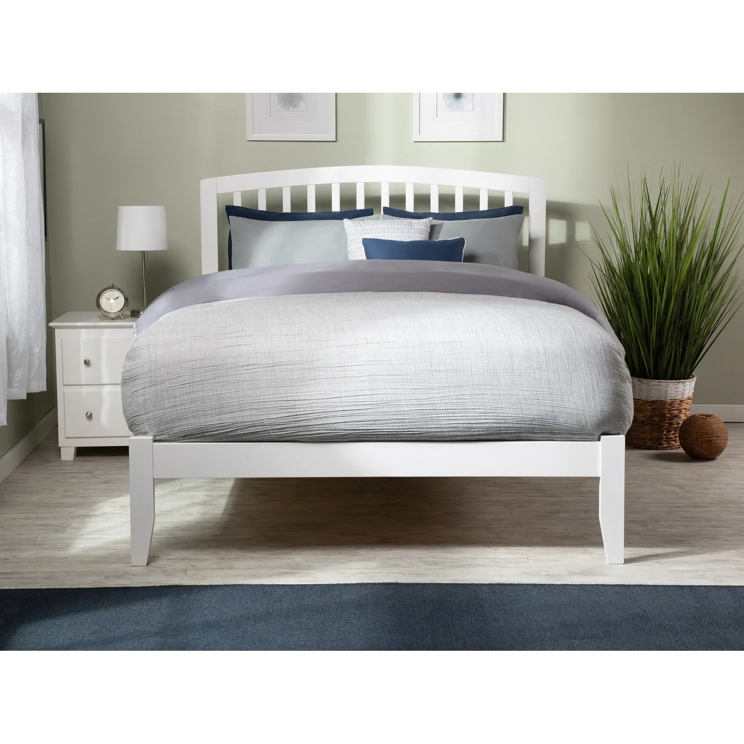 AFI Richmond Full Platform Bed with Open Foot in White