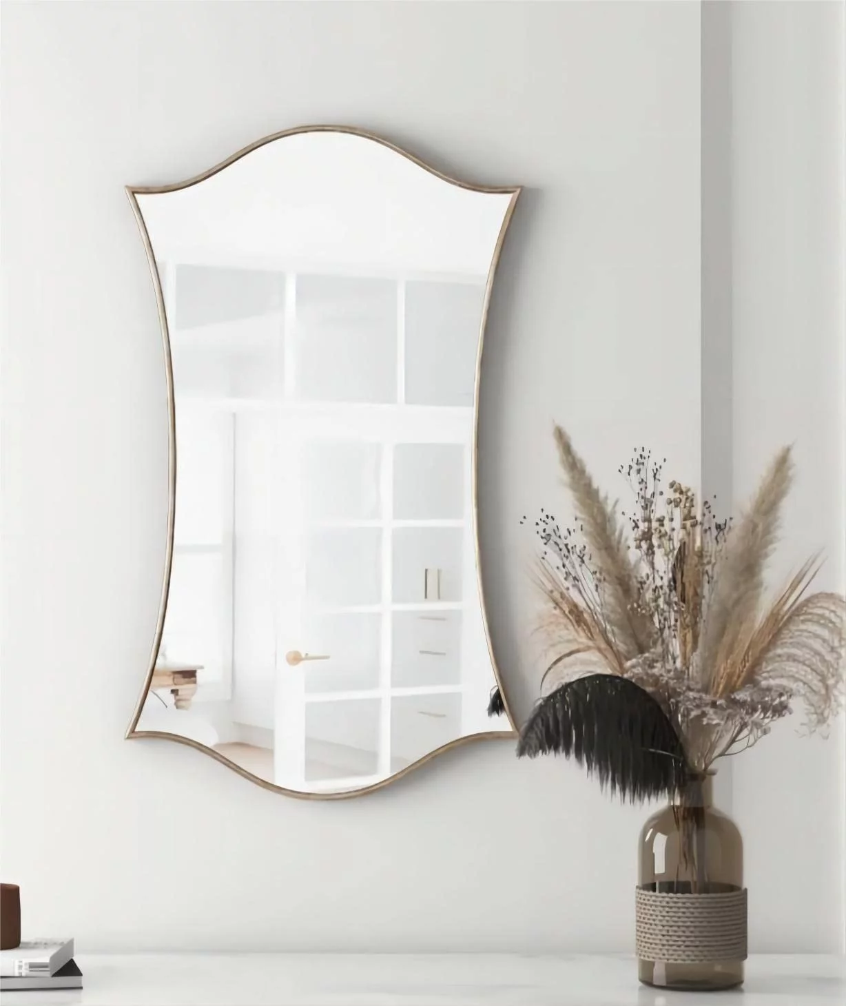 SHYFOY  Gold Ornate Vintage-Inspired Decorative Accent Wall Mounted Mirror