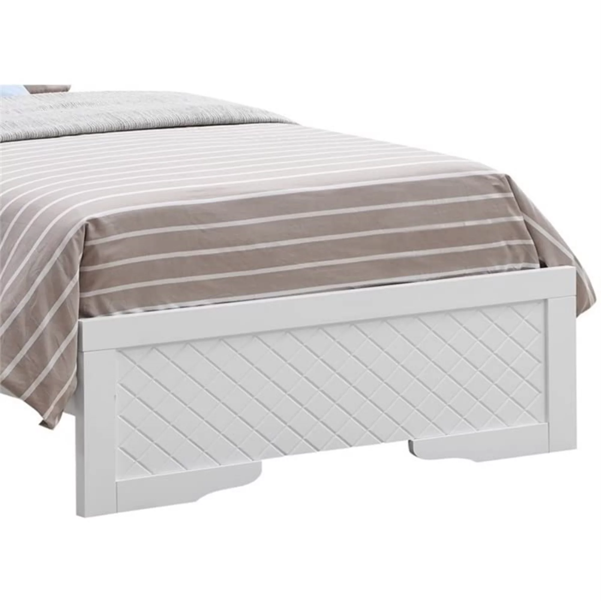 Glory Furniture Verona Wood Twin Size Bed White Pearlescent