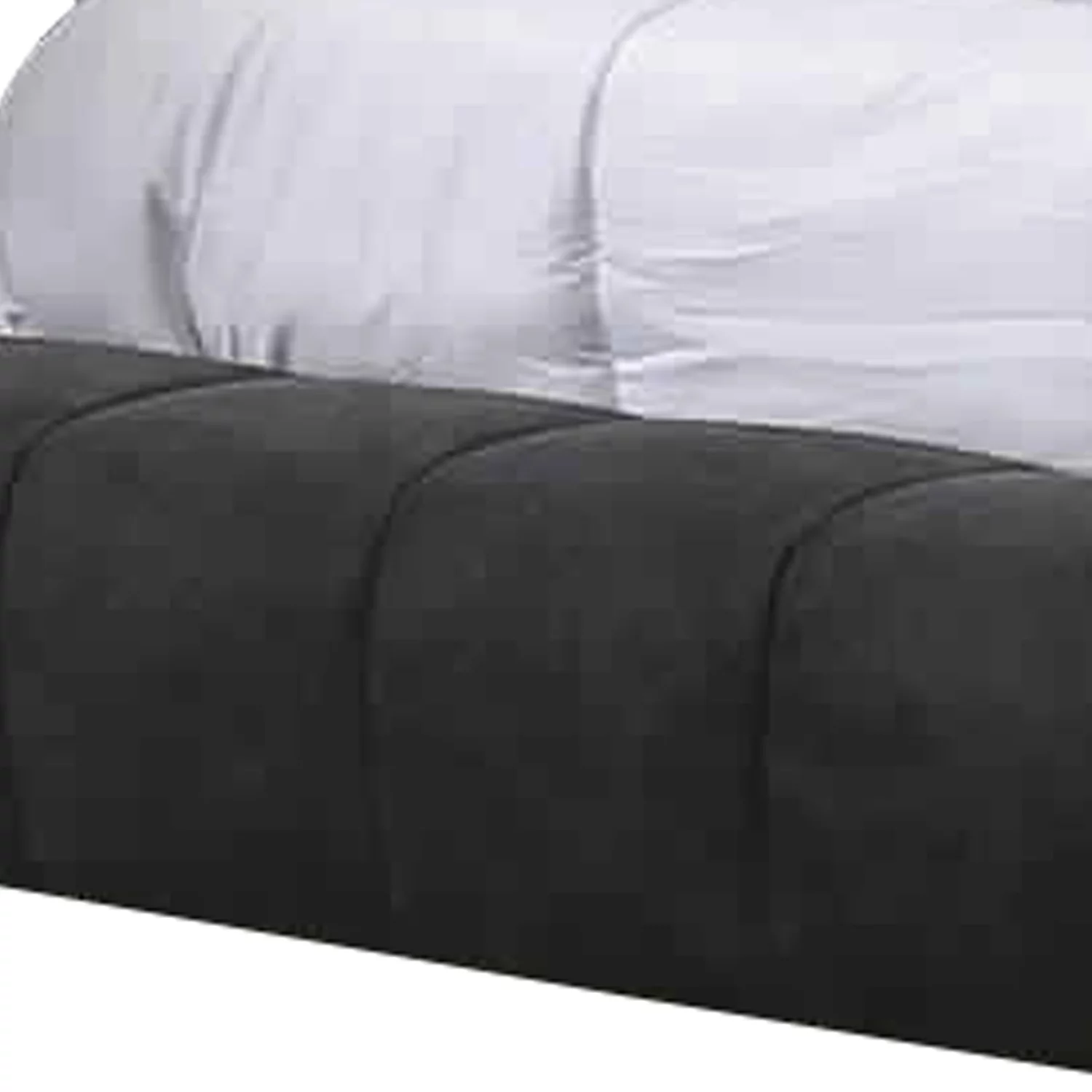 Benjara BM214024 Fabric Platform Style California King Size Bed with Tufted Stitching - Dark Gray