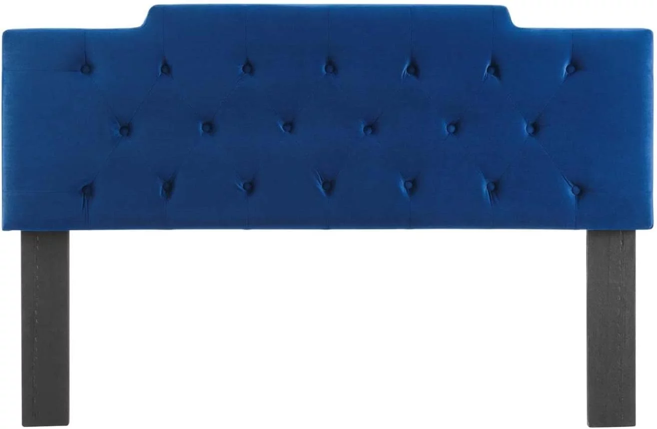 Juliet Tufted Performance Velvet Headboard, , Navy