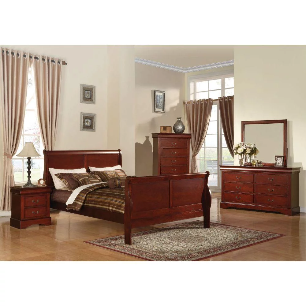 Cherry Eastern King 6pcs Bedroom Set by Acme Louis Philippe III 19517EK-6pcs
