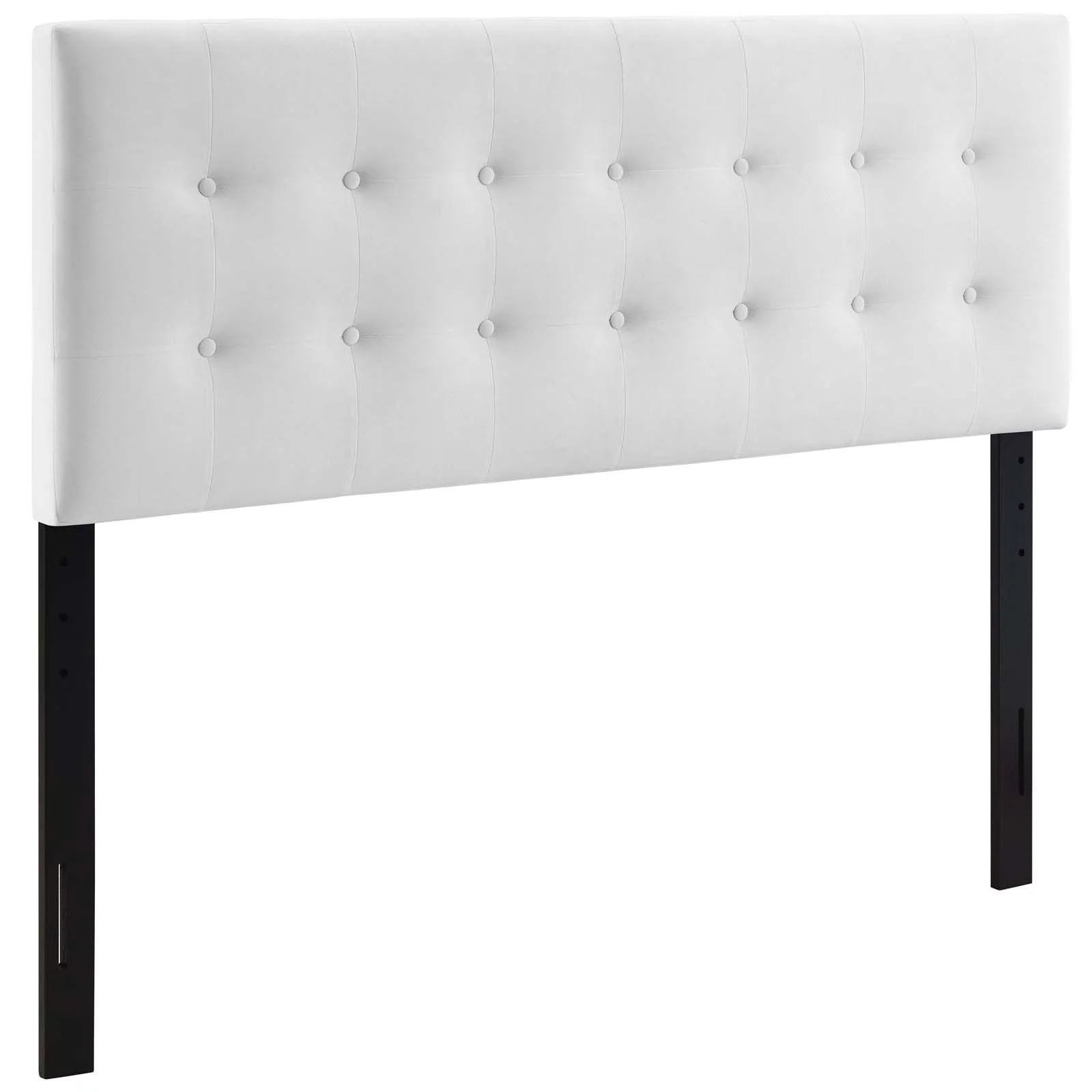 Lily Queen Biscuit Tufted Performance Velvet Headboard in White